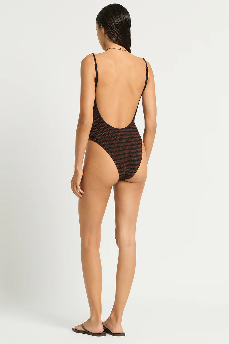 Low Palace One Piece - Carob / Black
