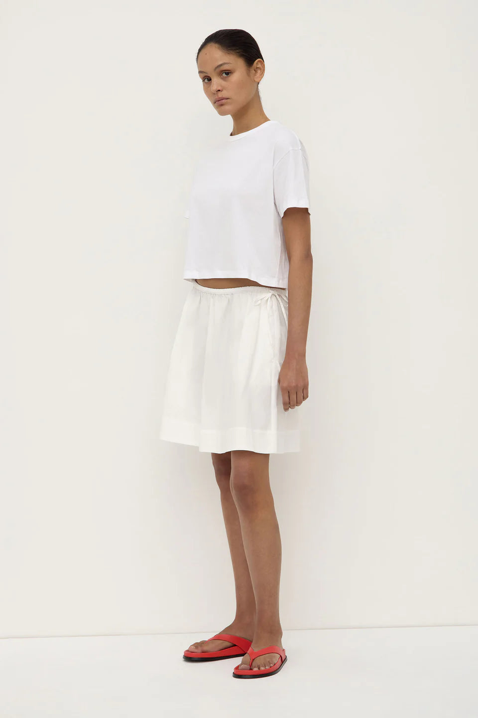 Bella Poplin Skirt - White