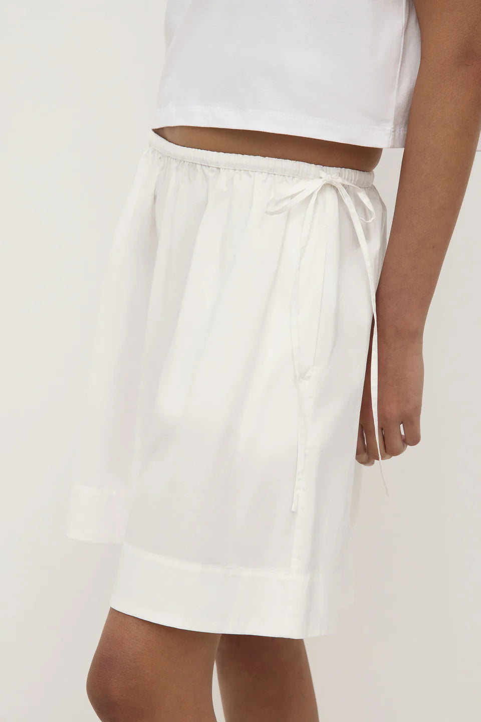 Bella Poplin Skirt - White