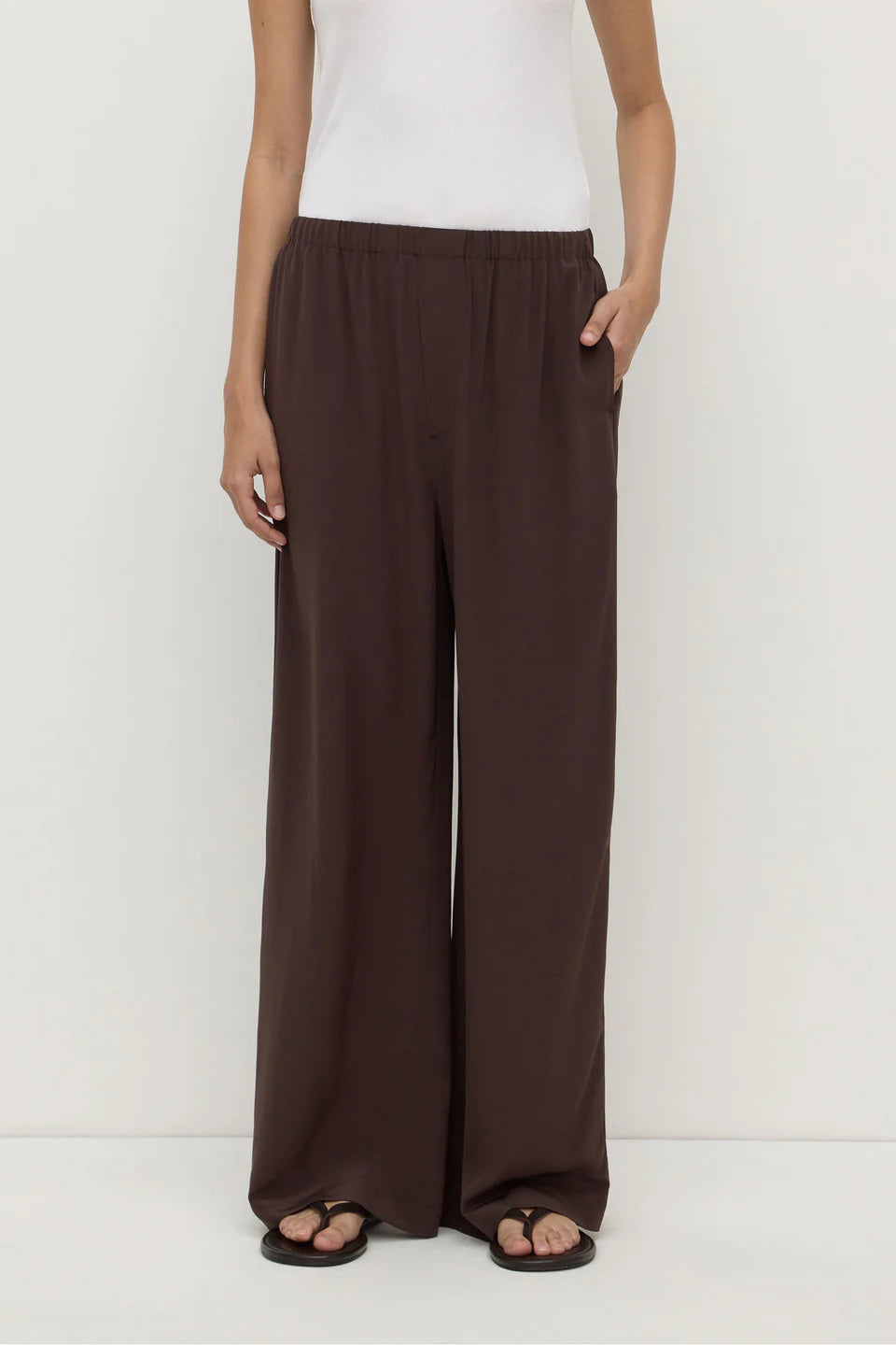 Betty Silk Pant - Ganache