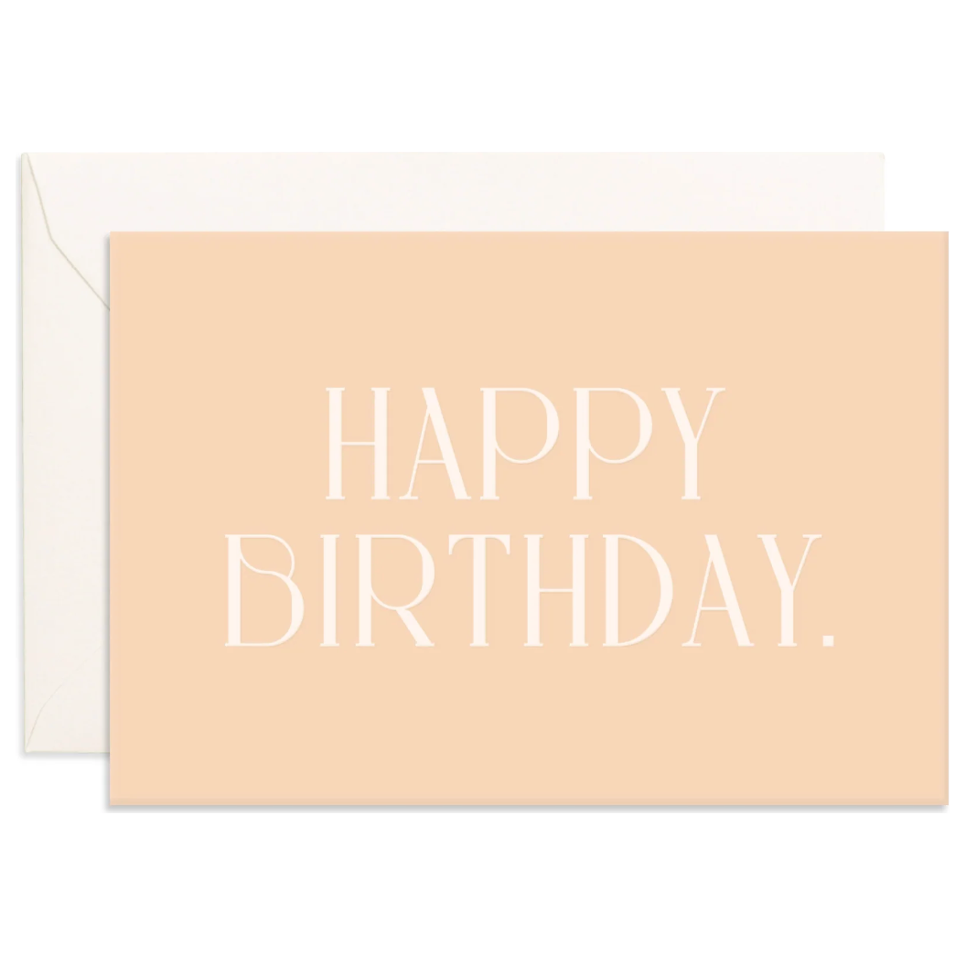 Fox & Fallow Birthday Cream Emboss Mini Greeting Card