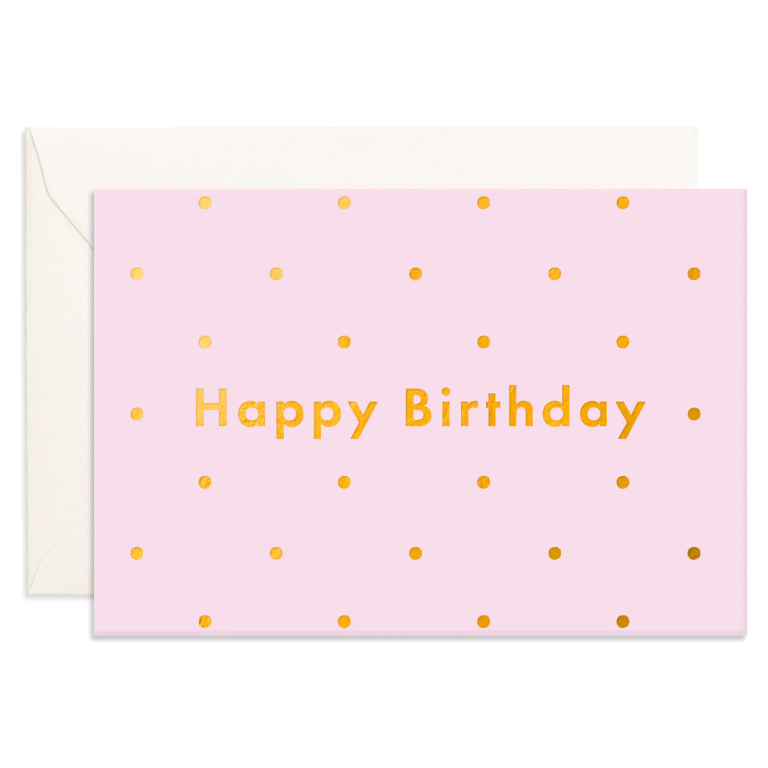 Fox & Fallow Birthday Lilac Dots Mini Greeting Card