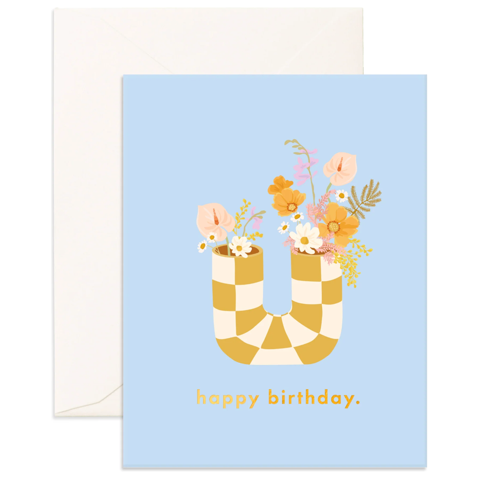Fox & Fallow Birthday Pipe Vase Greeting Card