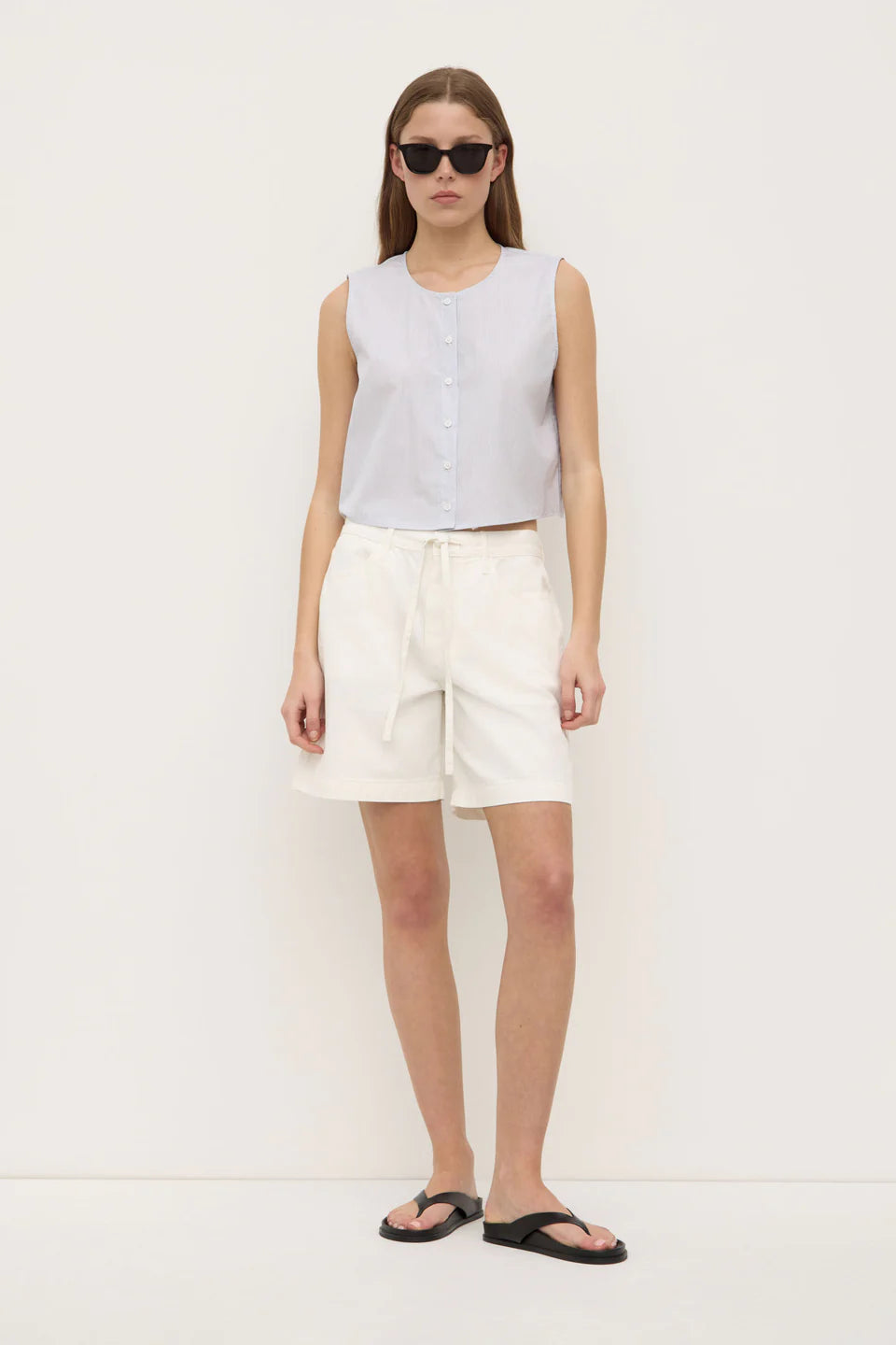 Bobbie Twill Midrise Short - Antique White