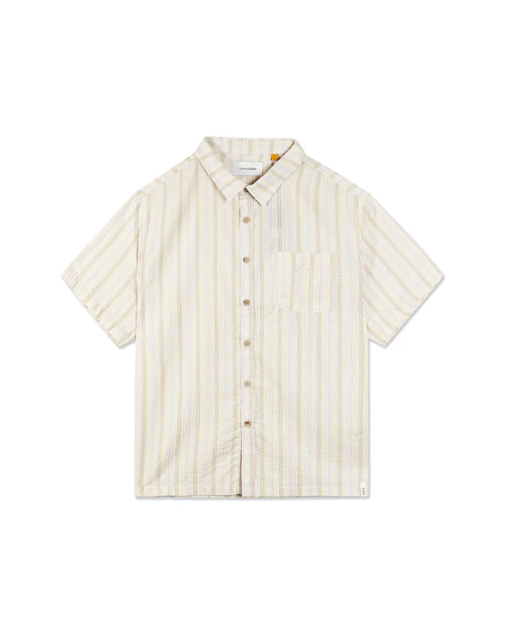 Stranded Short Sleeve Shirt - Ecru