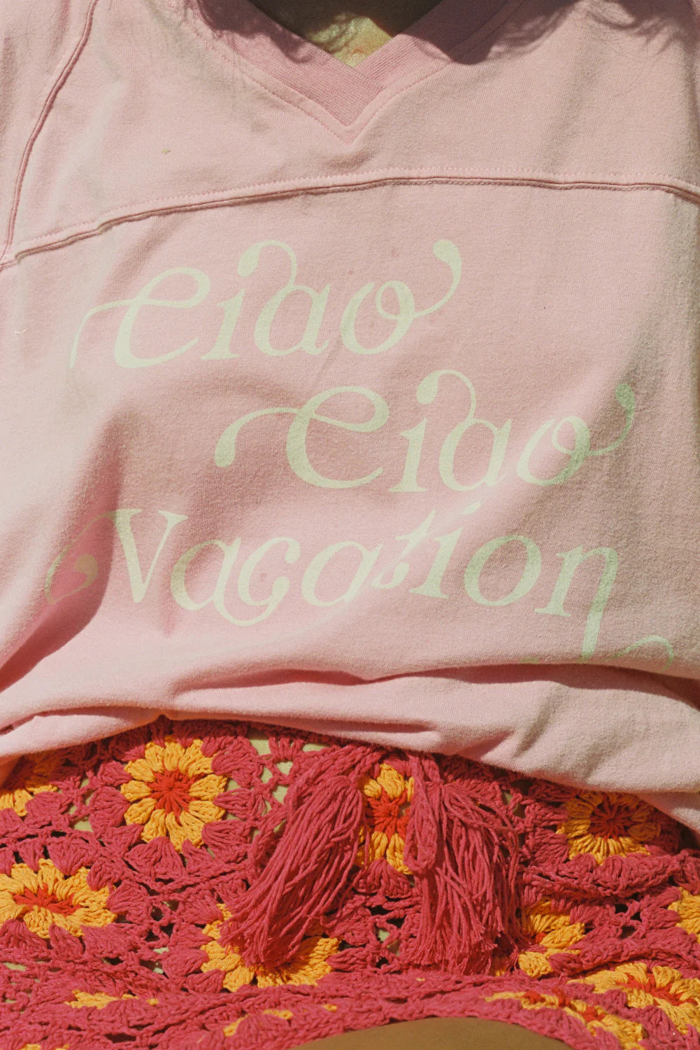 Vacay Crop Tee - Pink