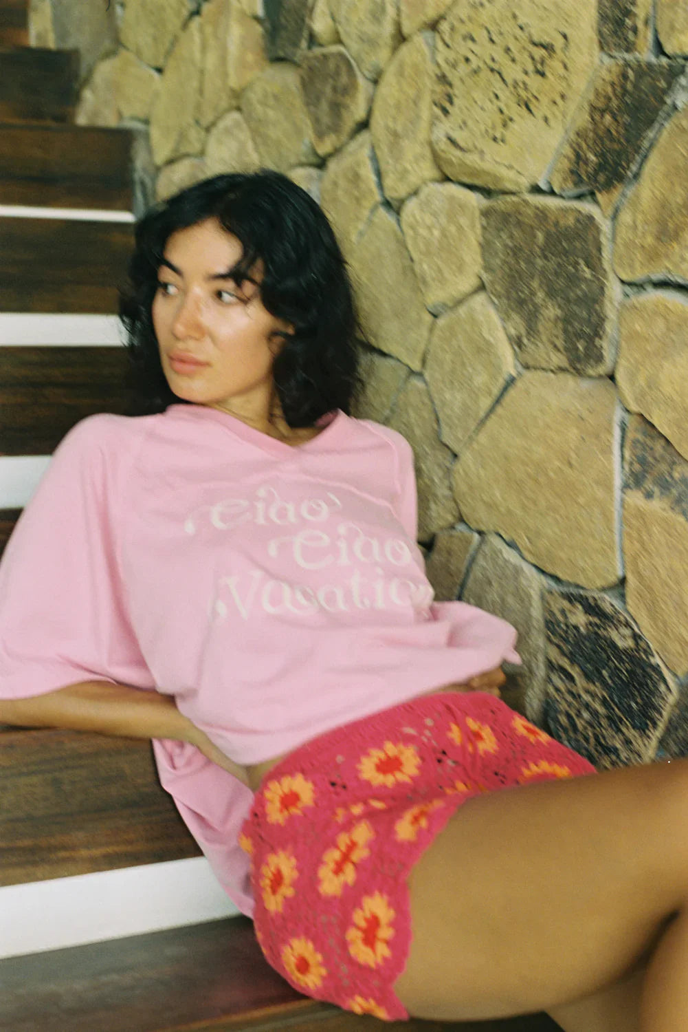 Vacay Crop Tee - Pink