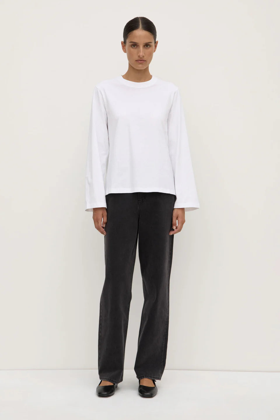 Dana Relaxed Long Sleeve Tee - White