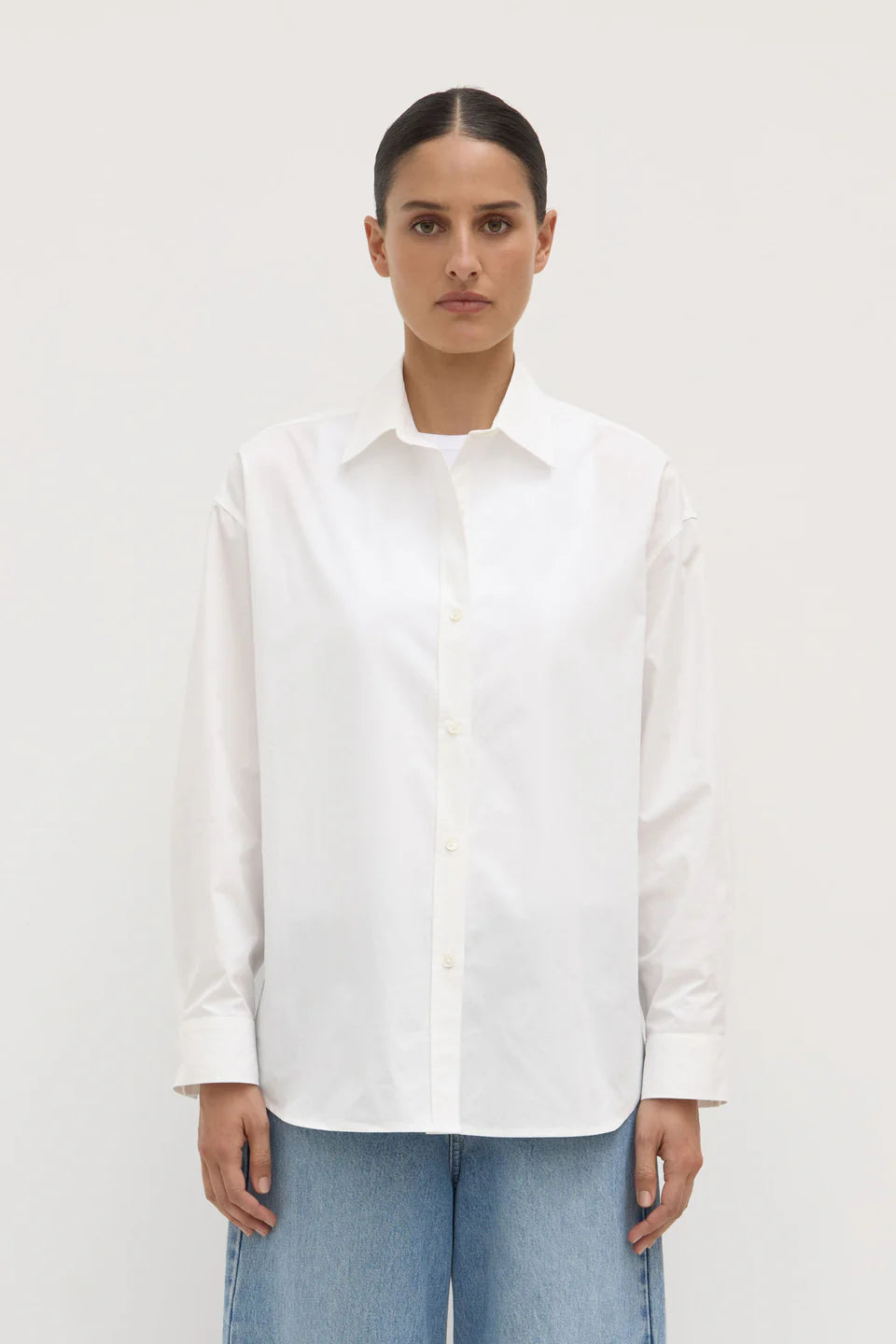 Marigold Poplin Shirt - White