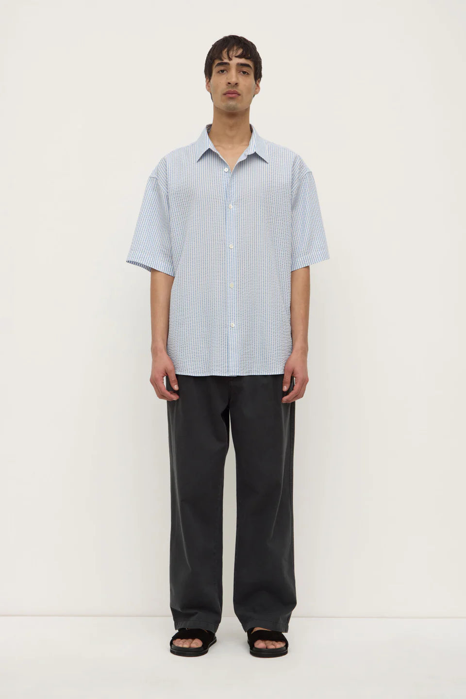 Ezra Short Sleeve Shirt - Sora / White