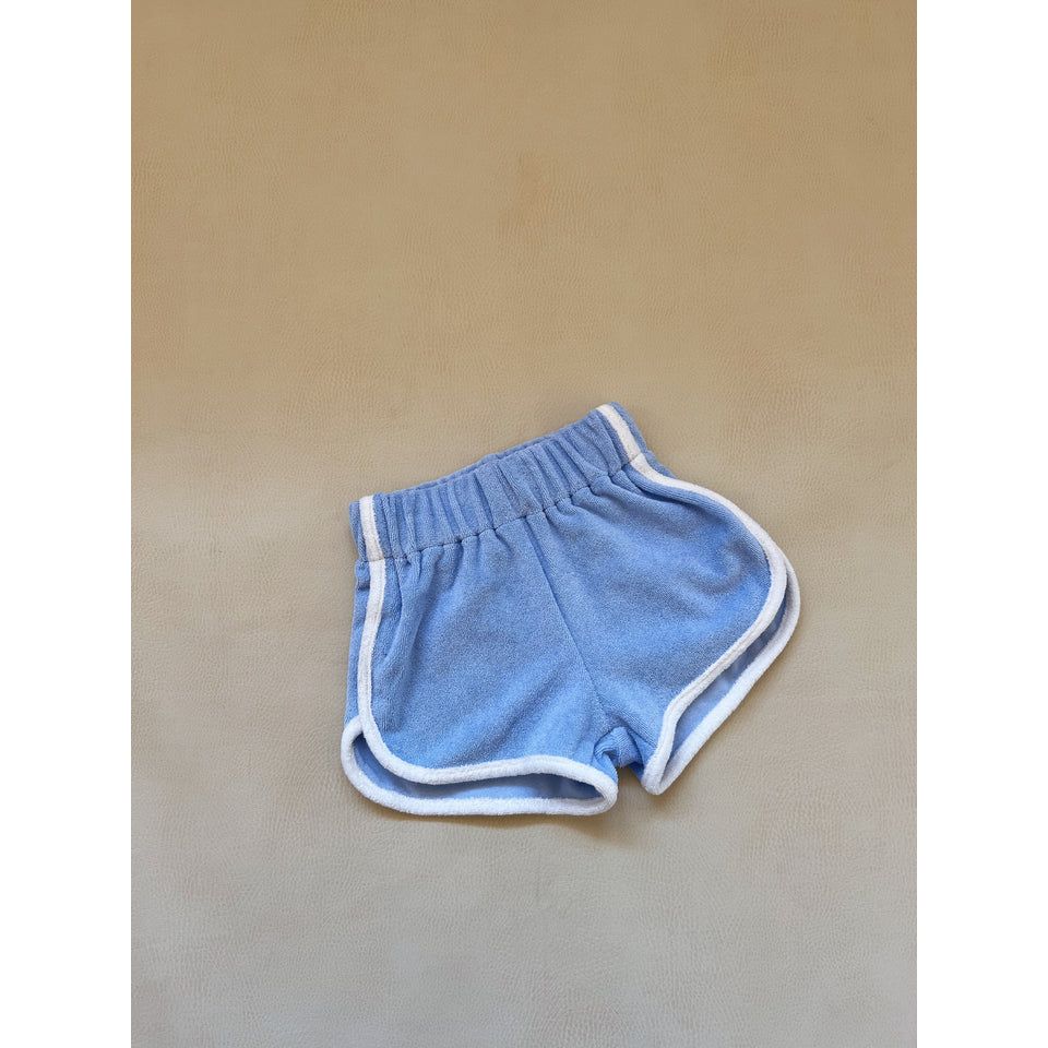 Tiny Trove Carter Terry Towelling Shorts - Sky