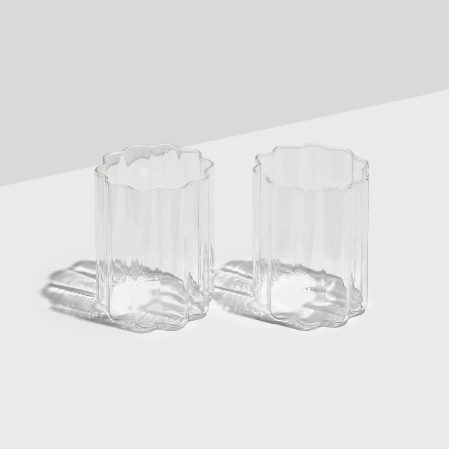 Wave Glass Set of 2 - Clear