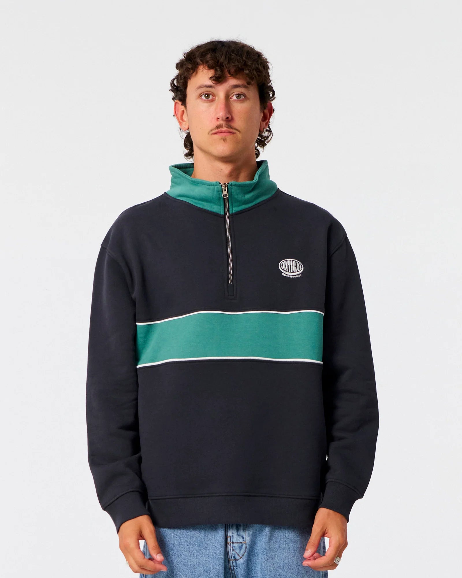 Blade Quarter Zip Crew - Vintage Black