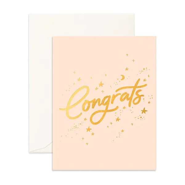 Fox & Fallow Congrats Stars Cream Greeting Card