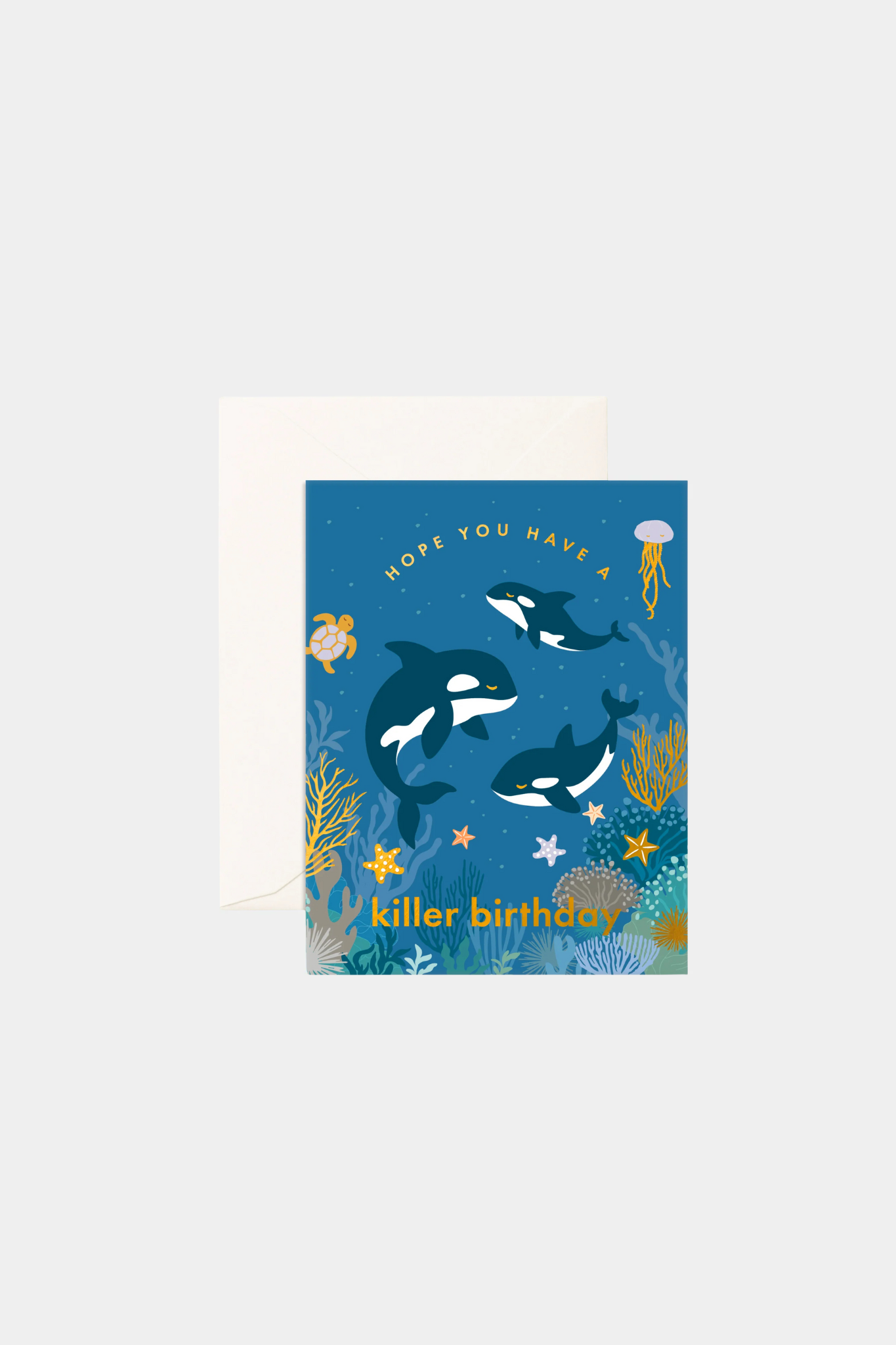 Birthday Killer Whales Greeting Card