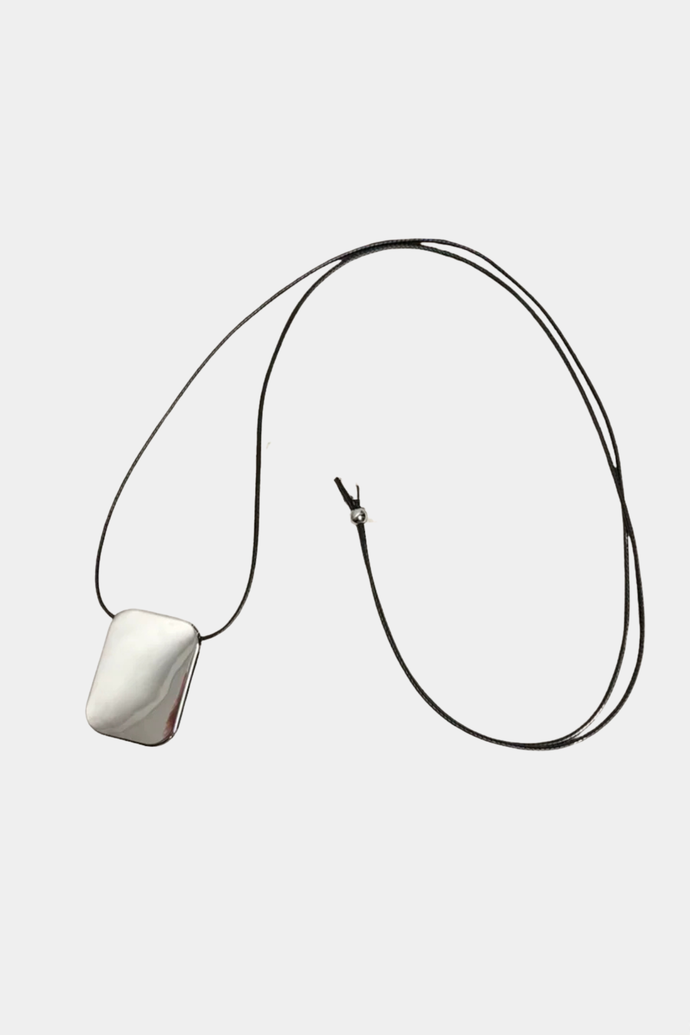 Zora Square Pendant Necklace in Chrome