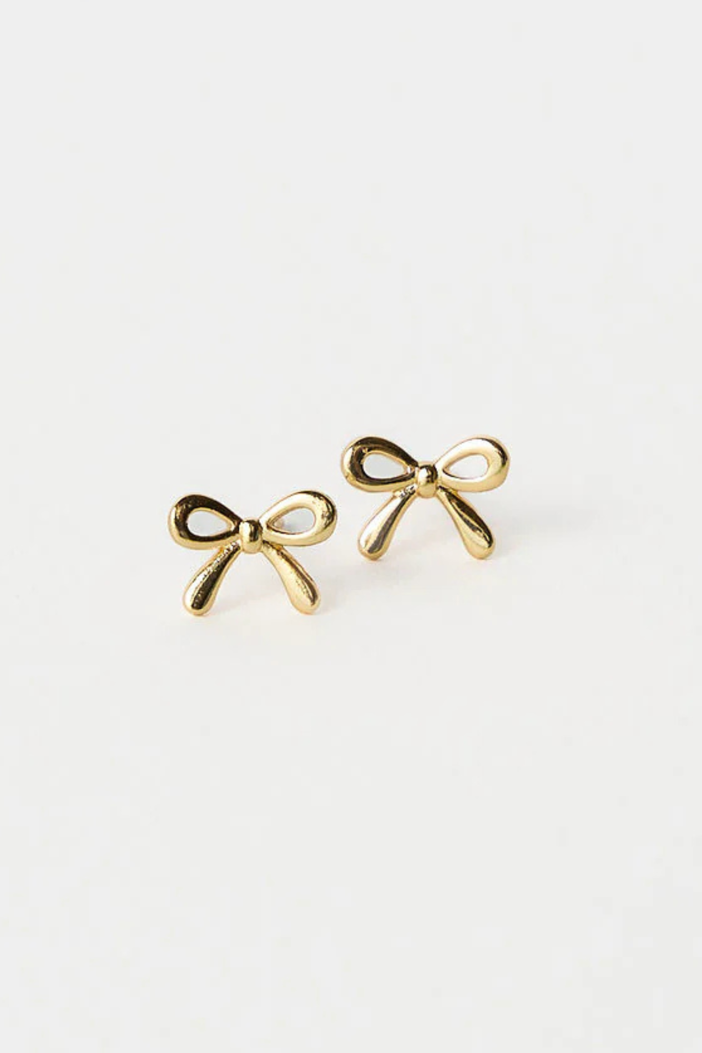 Ribbon Stud Earrings - Gold