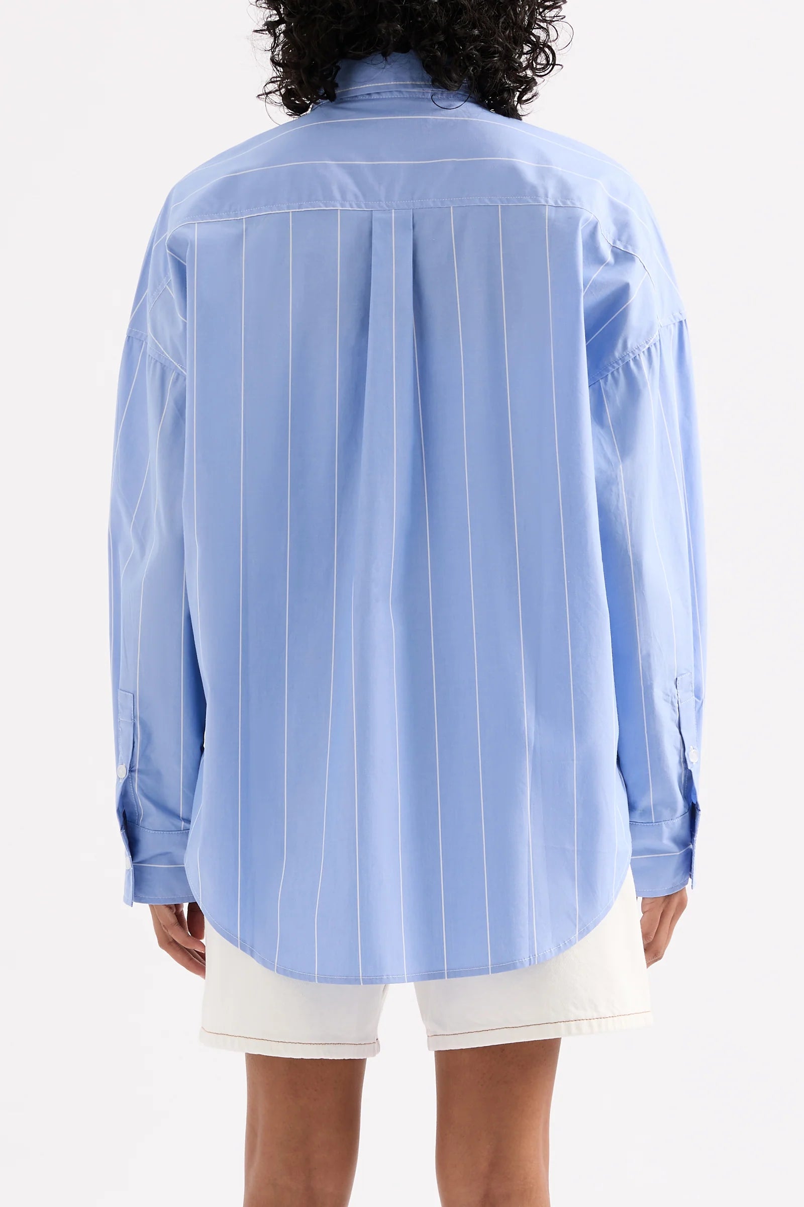 Harper Poplin Shirt - Blue Stripe