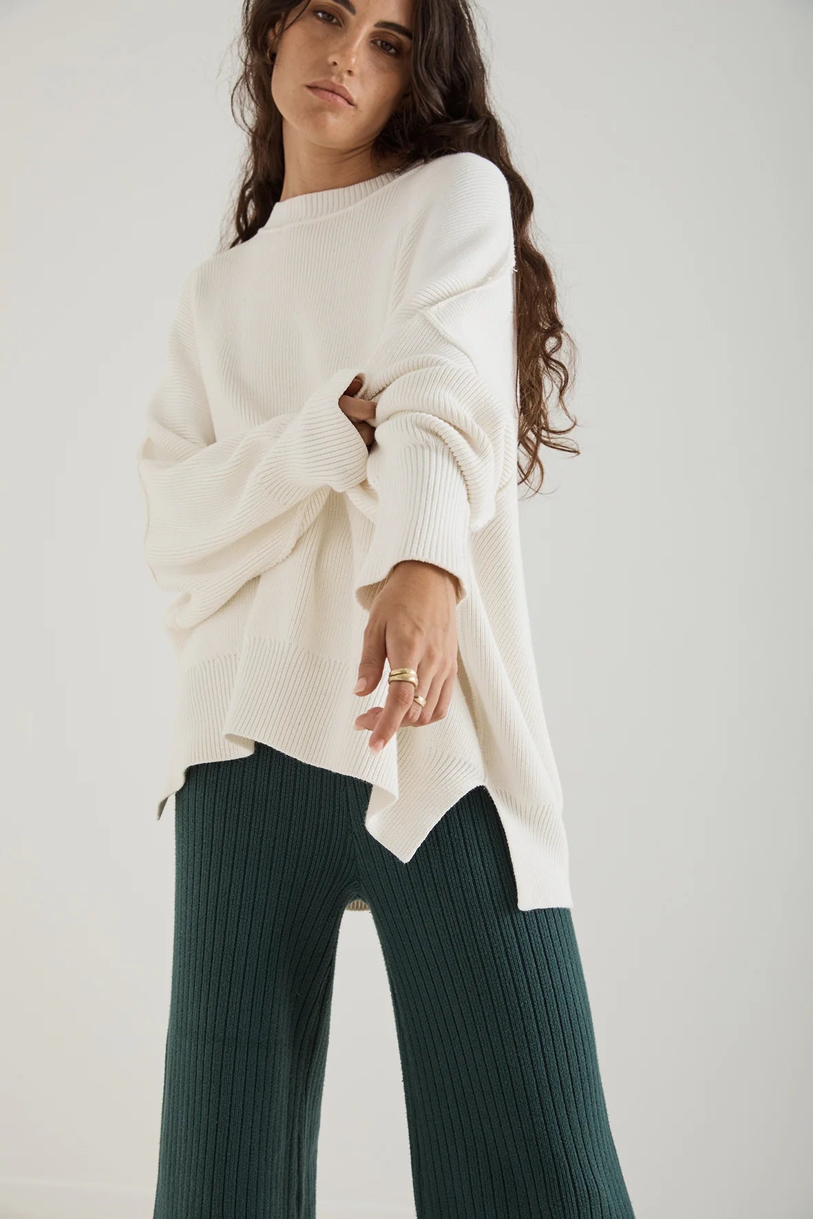 Harper Organic Knit Sweater - Cream