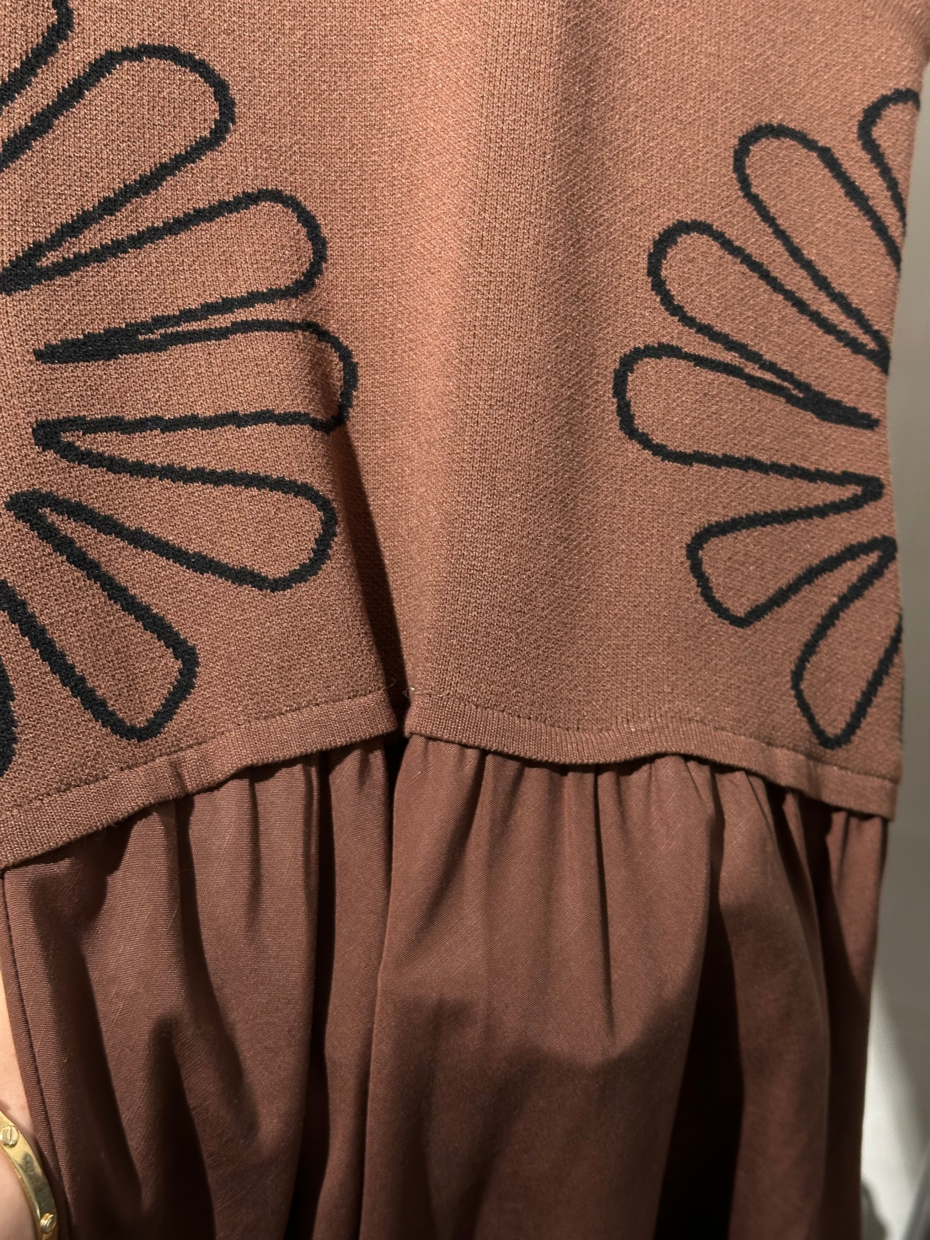 Venture Knit Combo Dress - Cacao FAULTY