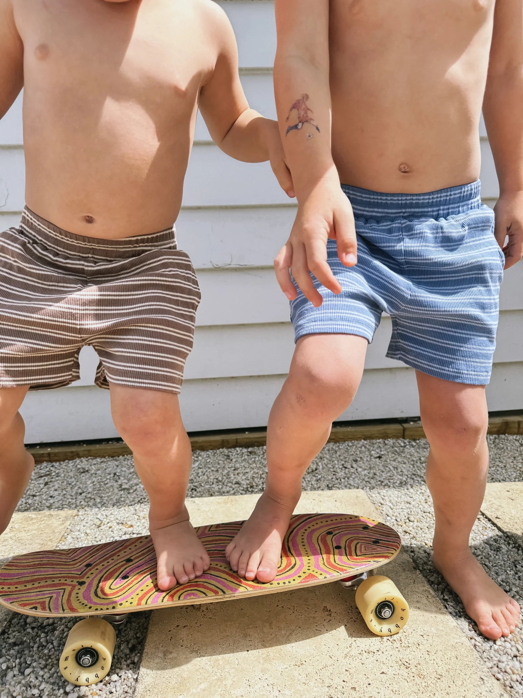 Rib Short - Blue Stripe