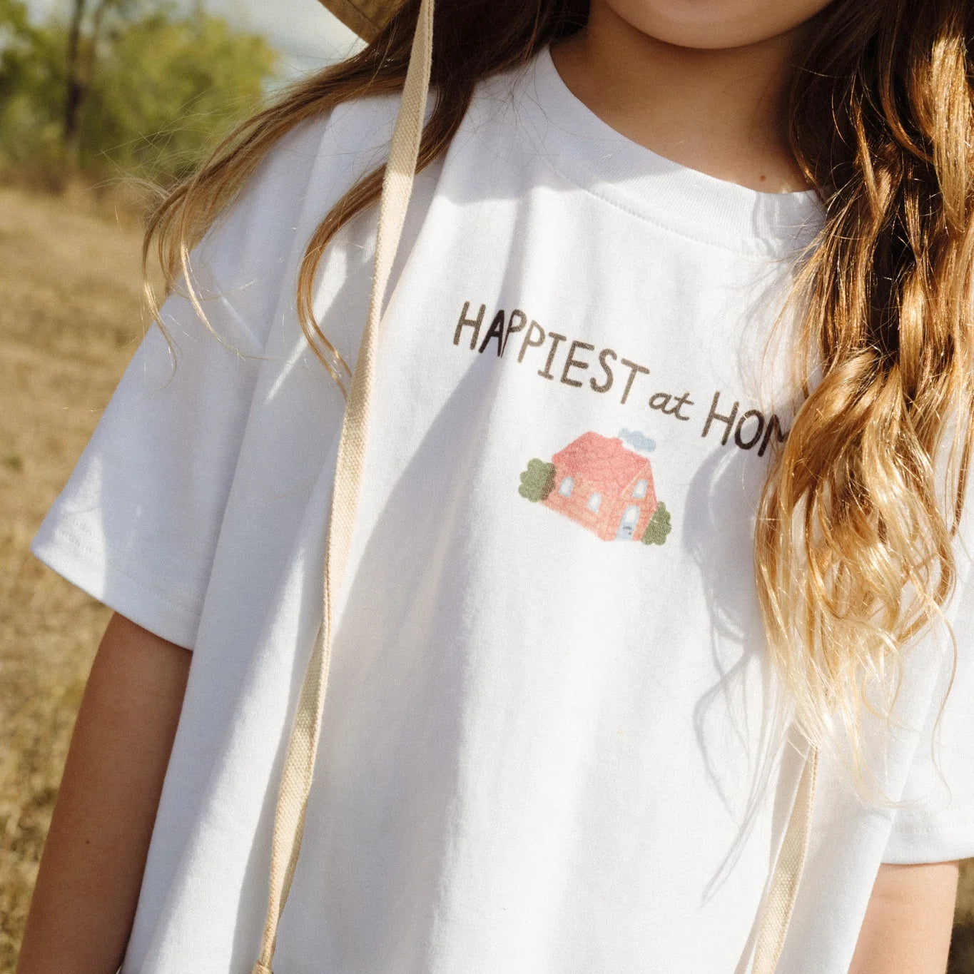 Happy At Home Oversized Boxy Tee - White