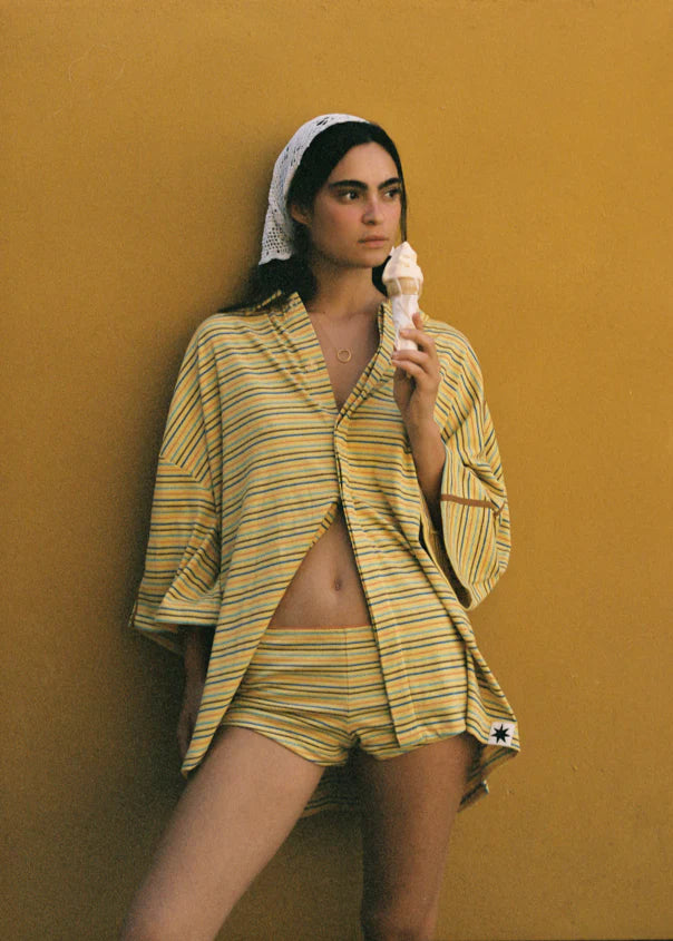 Lemon Striper Bungalow Shirt