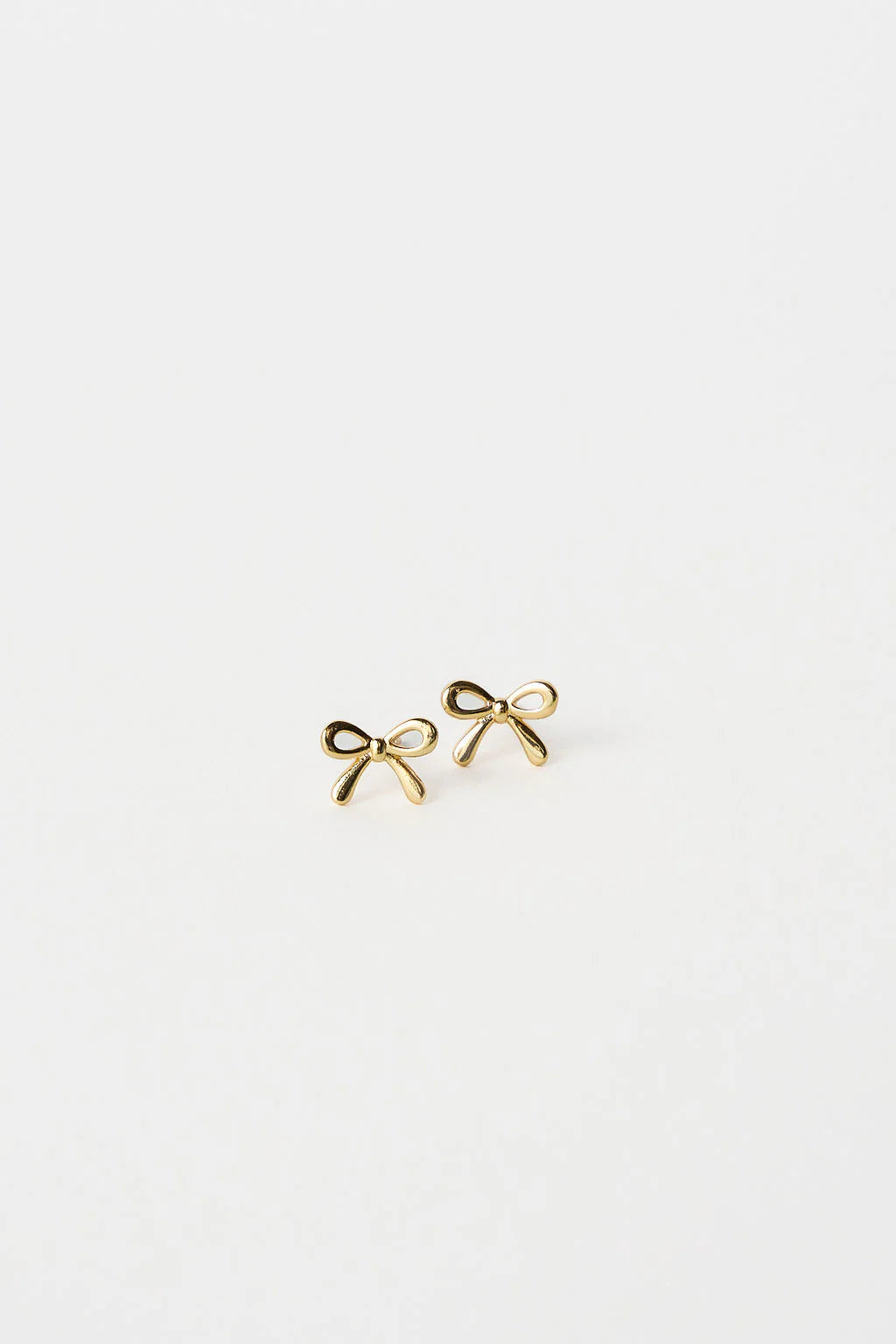 Ribbon Stud Earrings - Gold