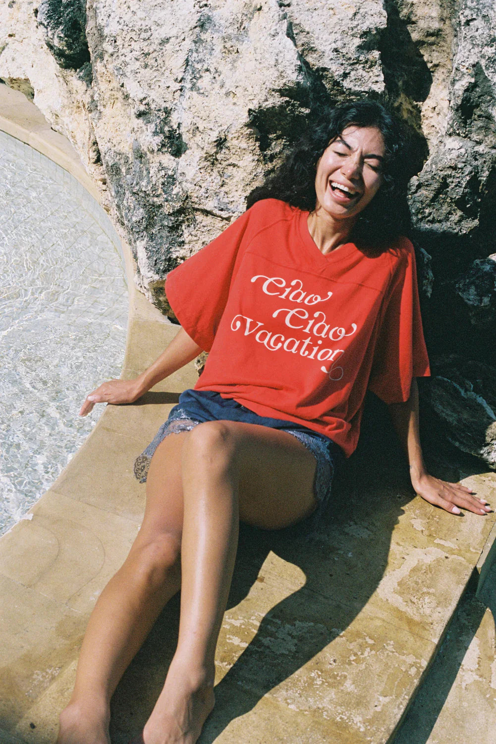 Vacay Crop Tee - Cherry