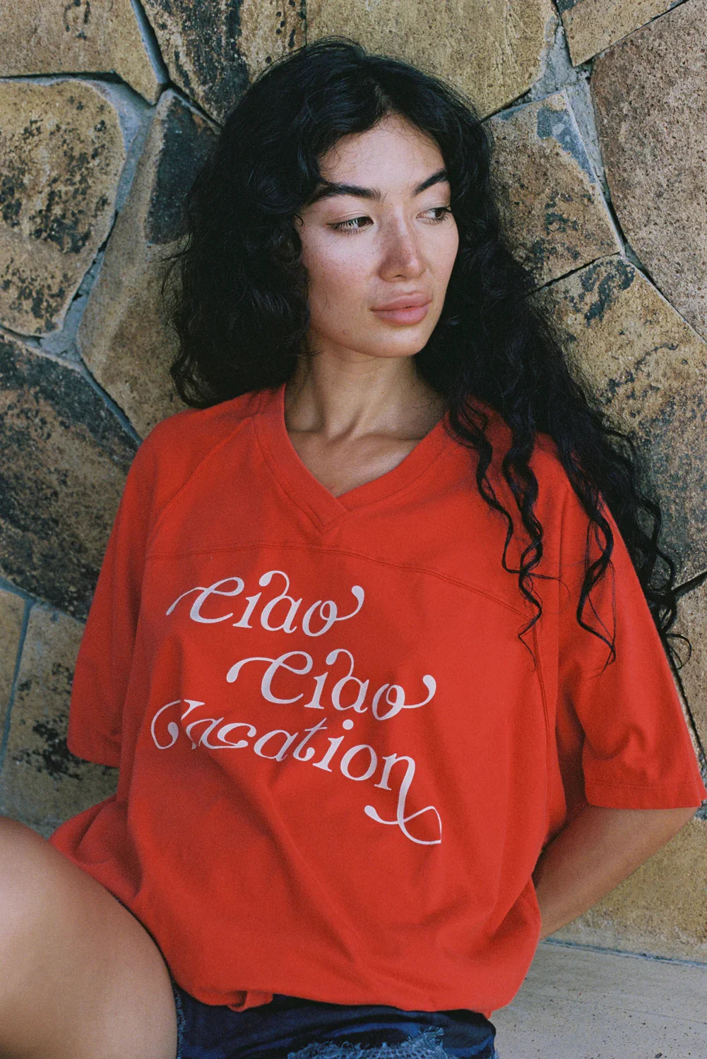 Vacay Crop Tee - Cherry