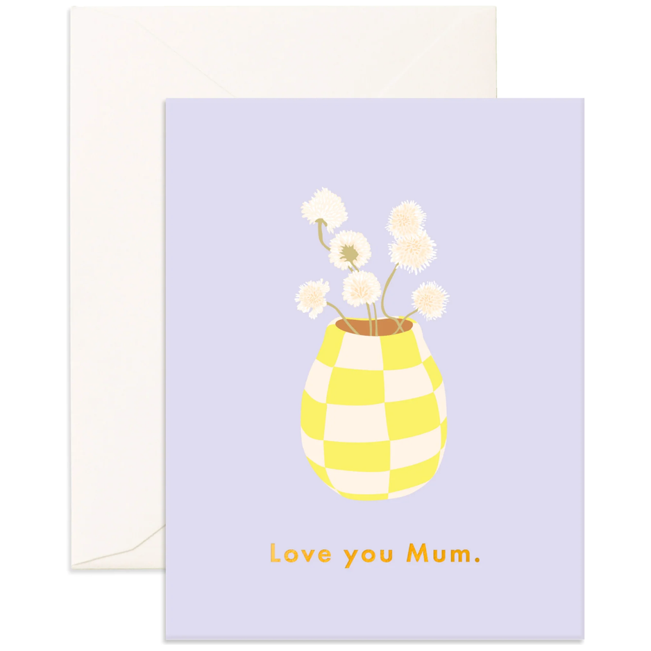 Fox & Fallow Love You Mum Vase Greeting Card