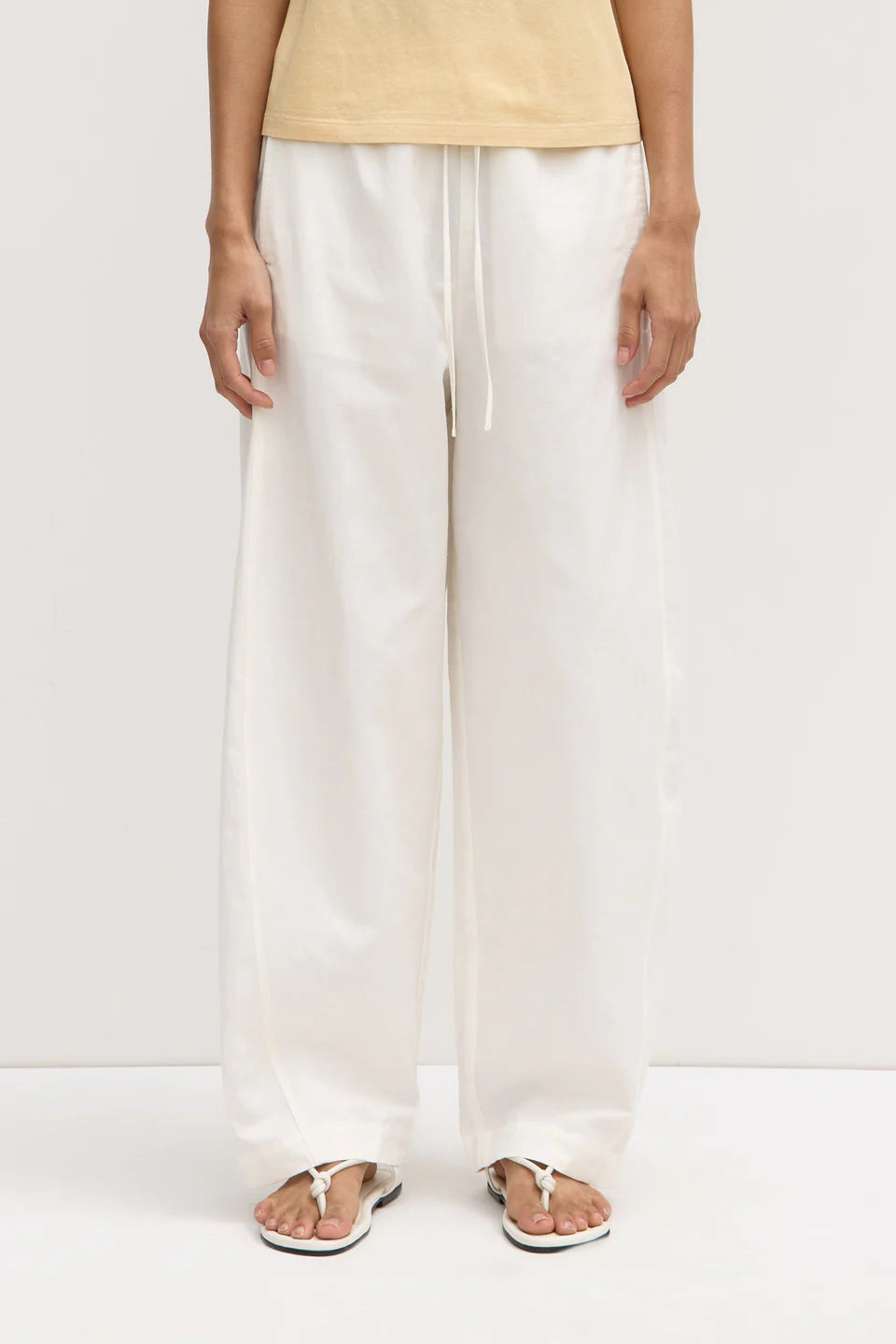 Loxley Cotton Blend Poplin Pant - White