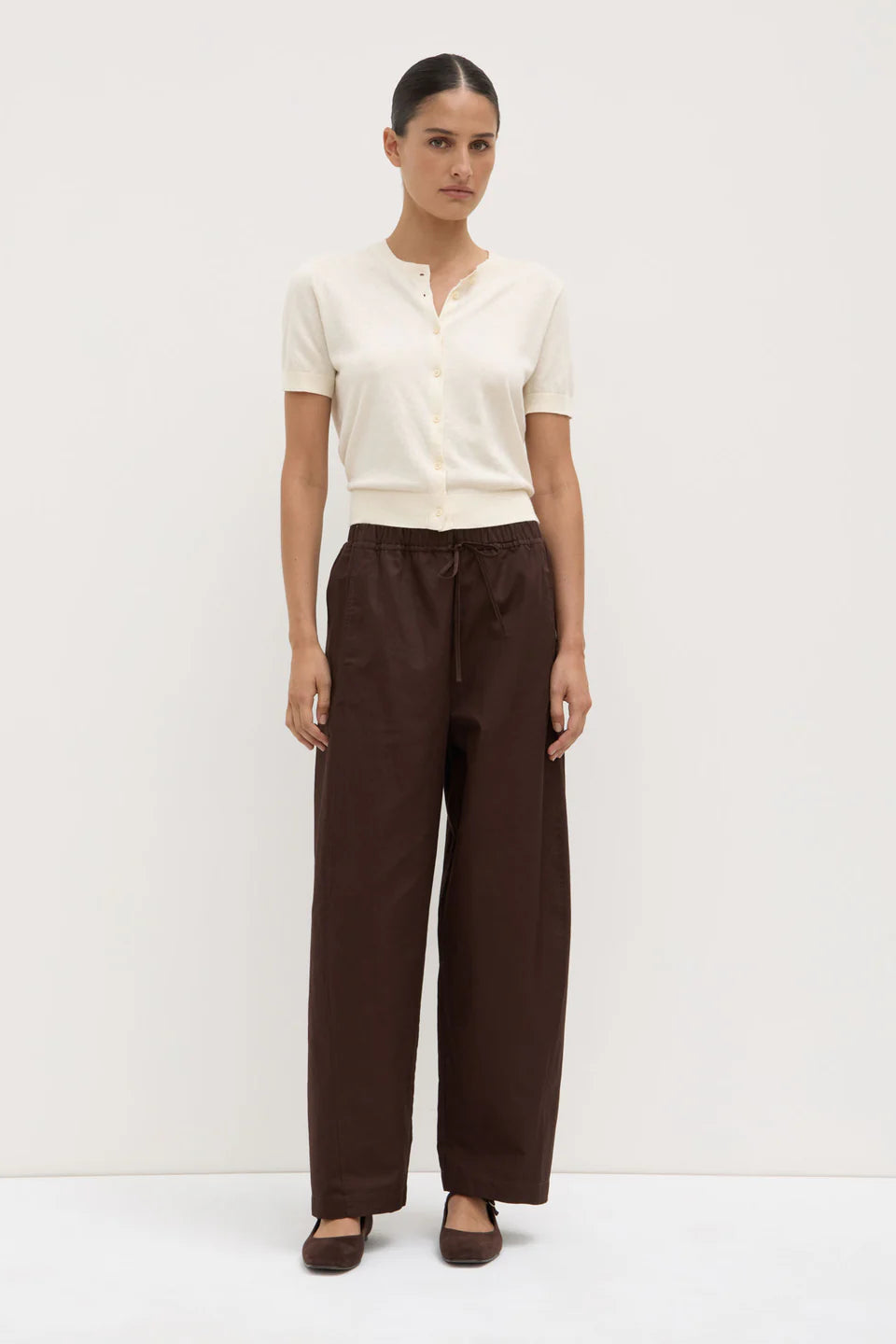 Loxley Cotton Linen Pant - Ganache