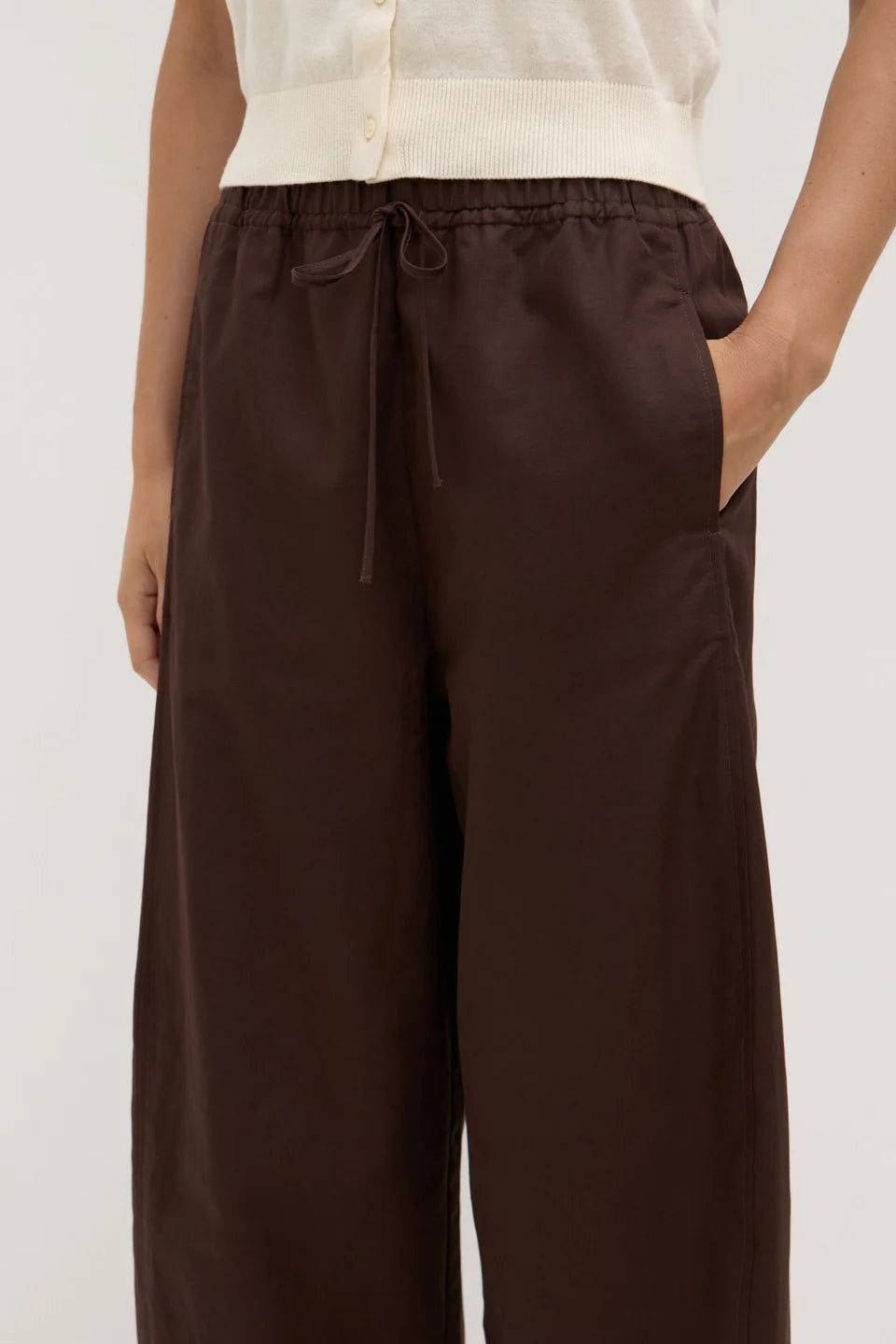 Loxley Cotton Linen Pant - Ganache