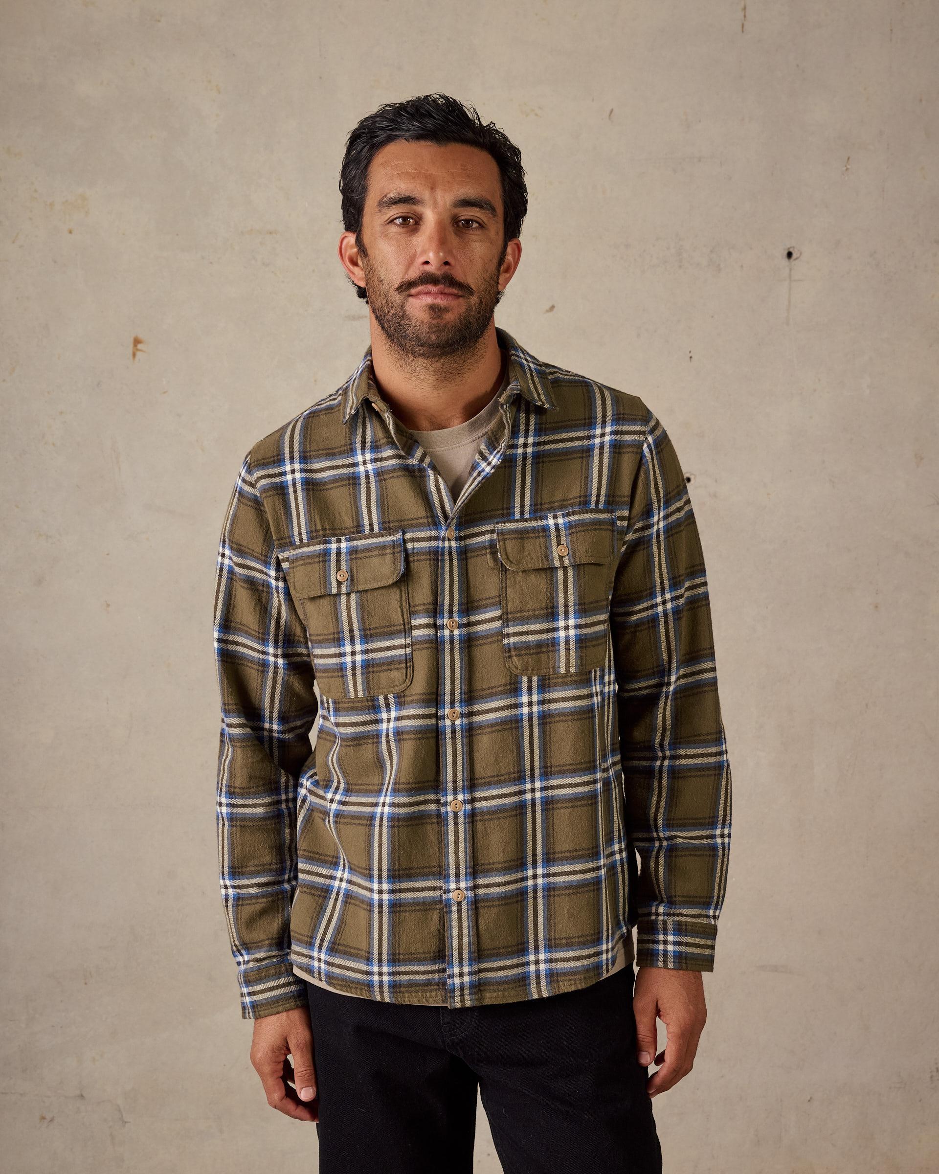 Twin Pocket Flannel Shirt - Green Multi