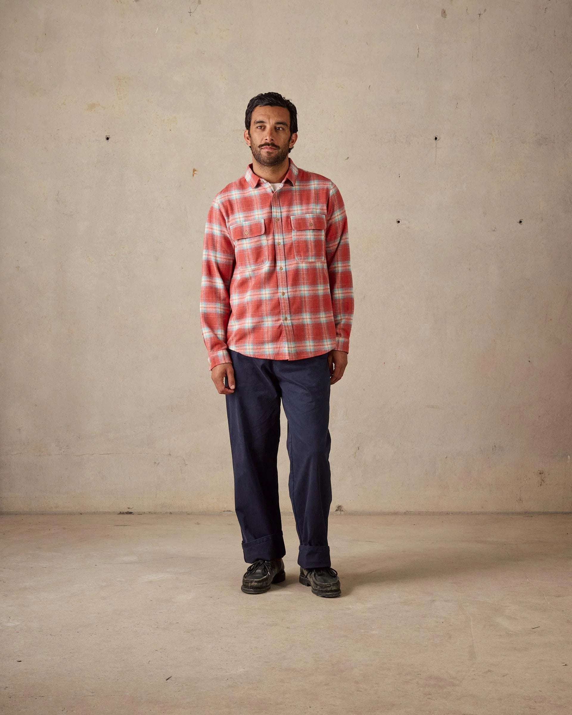 Twin Pocket Flannel Shirt - Red Multi