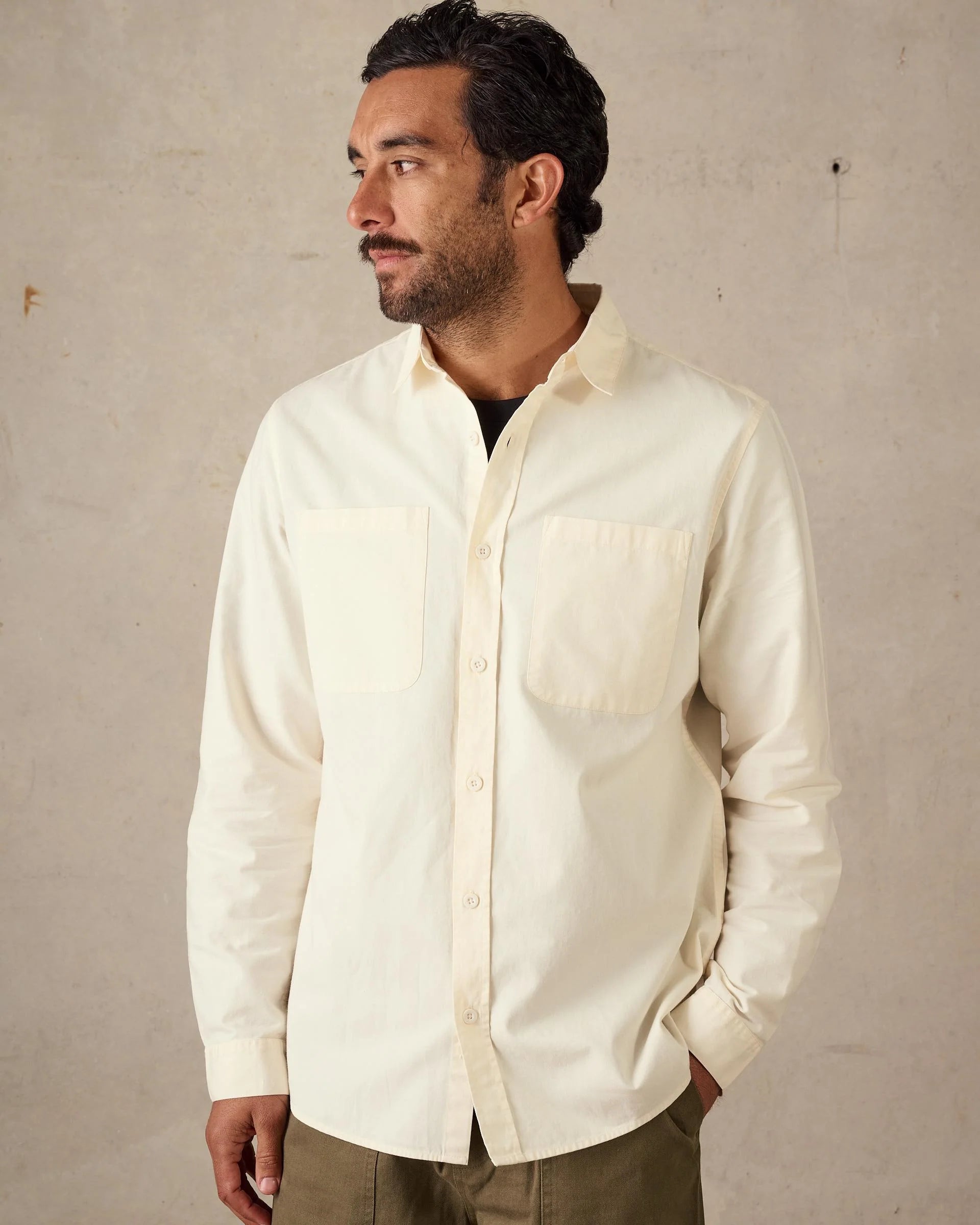 Original Long Sleeve Shirt- Chalk