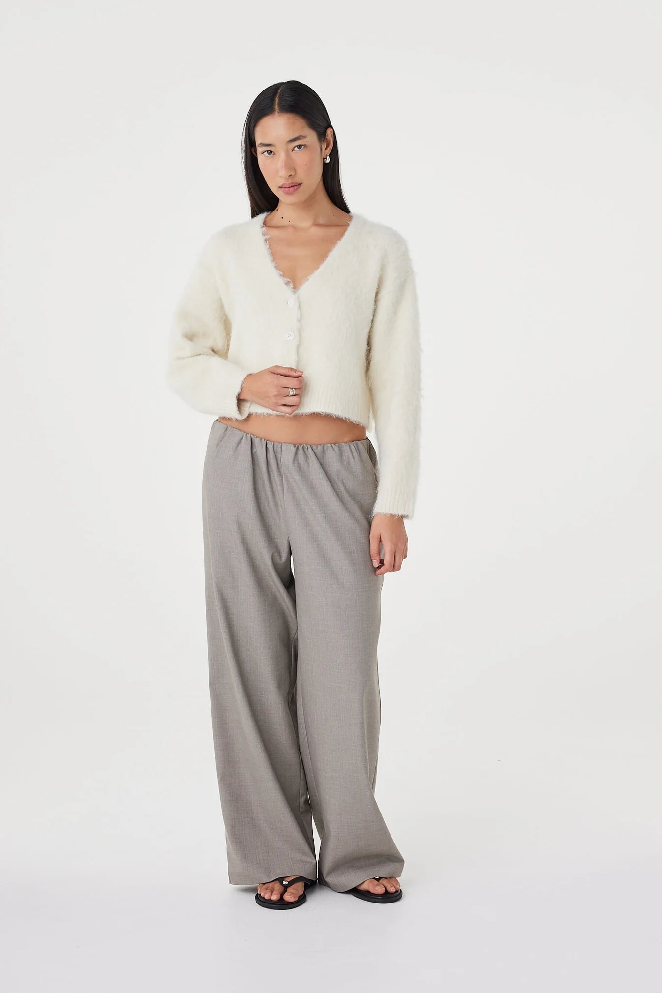 Liora Fluffy Cardigan - Cream