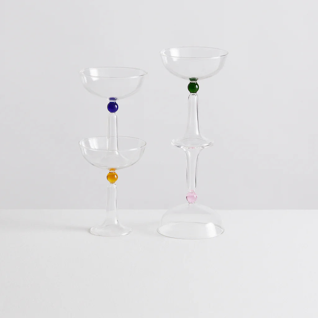 Set of 4 Tassel Champagne Coupes