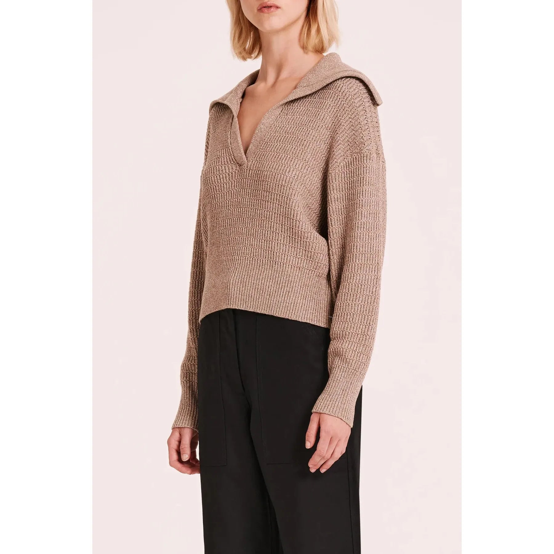 Nude Lucy Nala Rugby Knit - Pebble