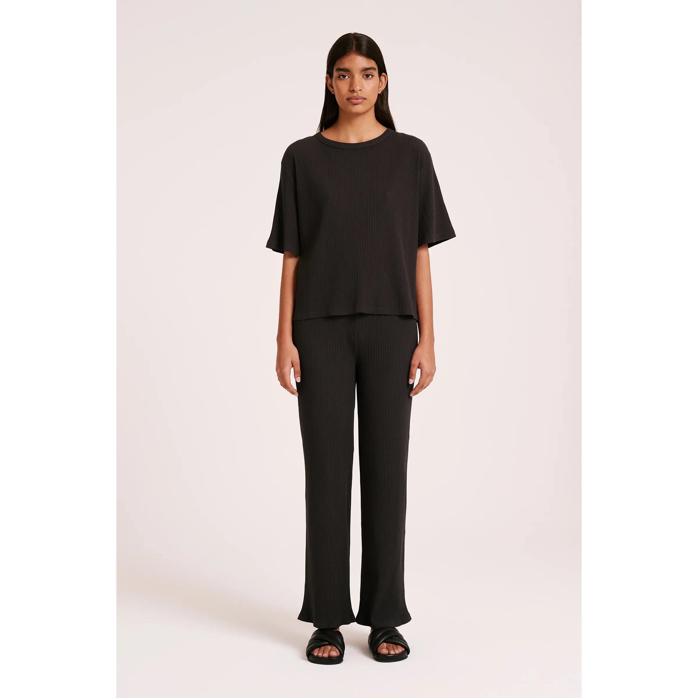 Nude Lucy Lounge Rib Pant - Coal