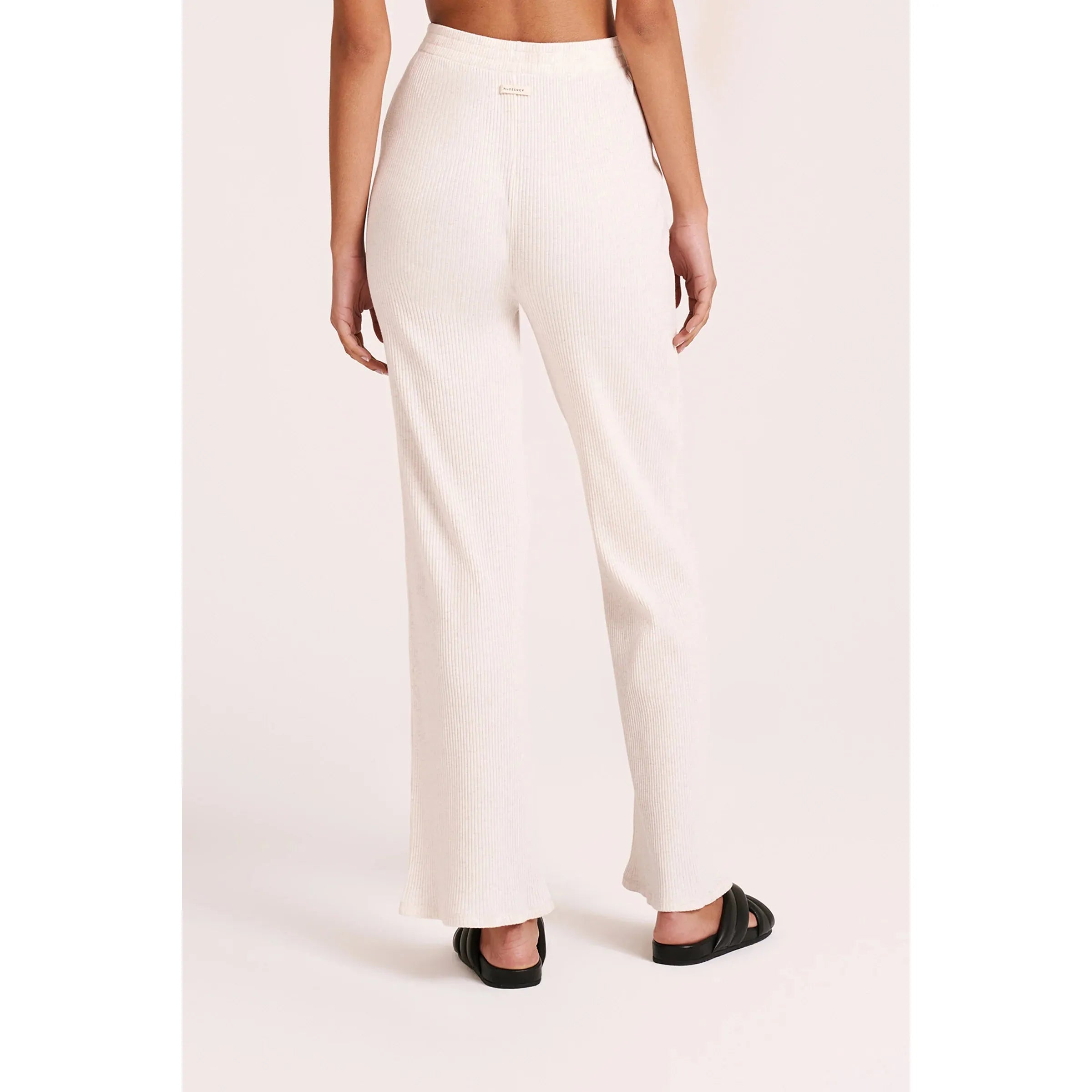 Nude Lucy Lounge Rib Pant - Cream Marle