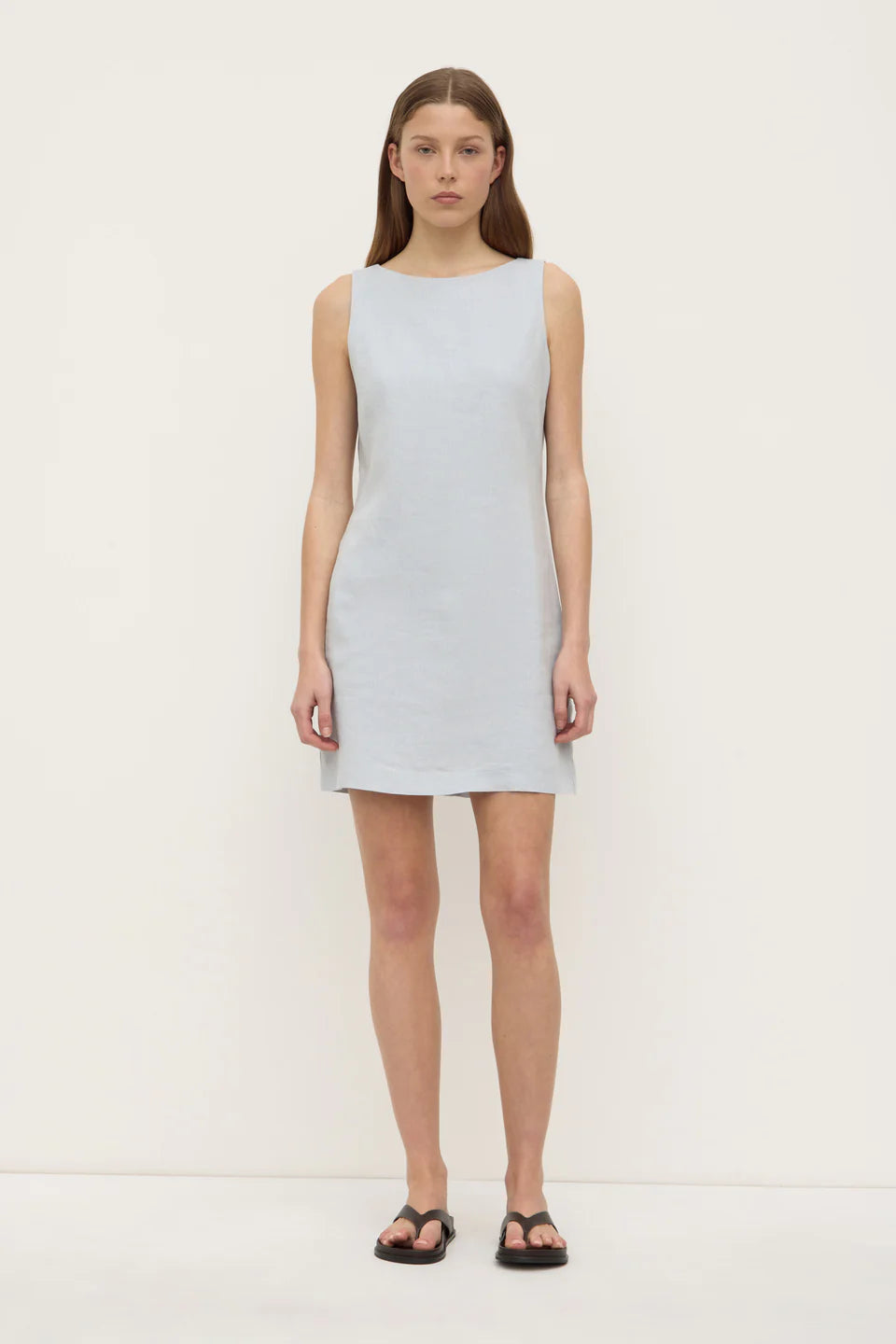 Nadine Linen Mini Dress - Cloud