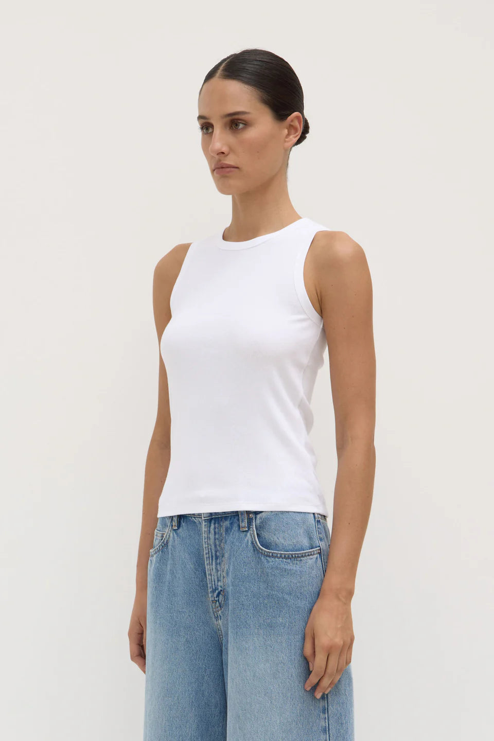 Nika Rib Tank - White