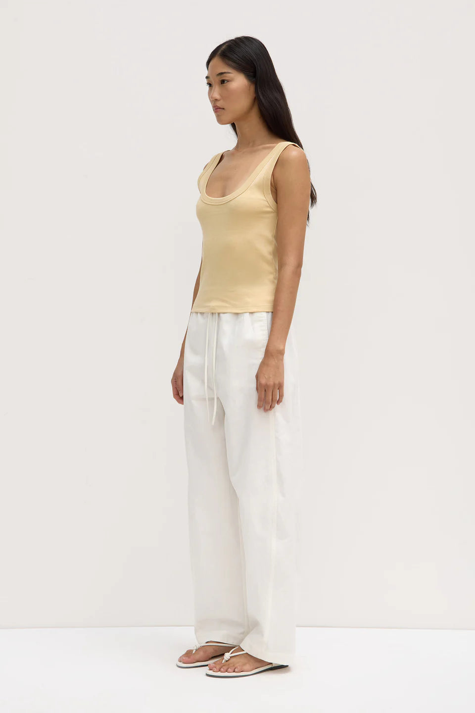 Loxley Cotton Blend Poplin Pant - White