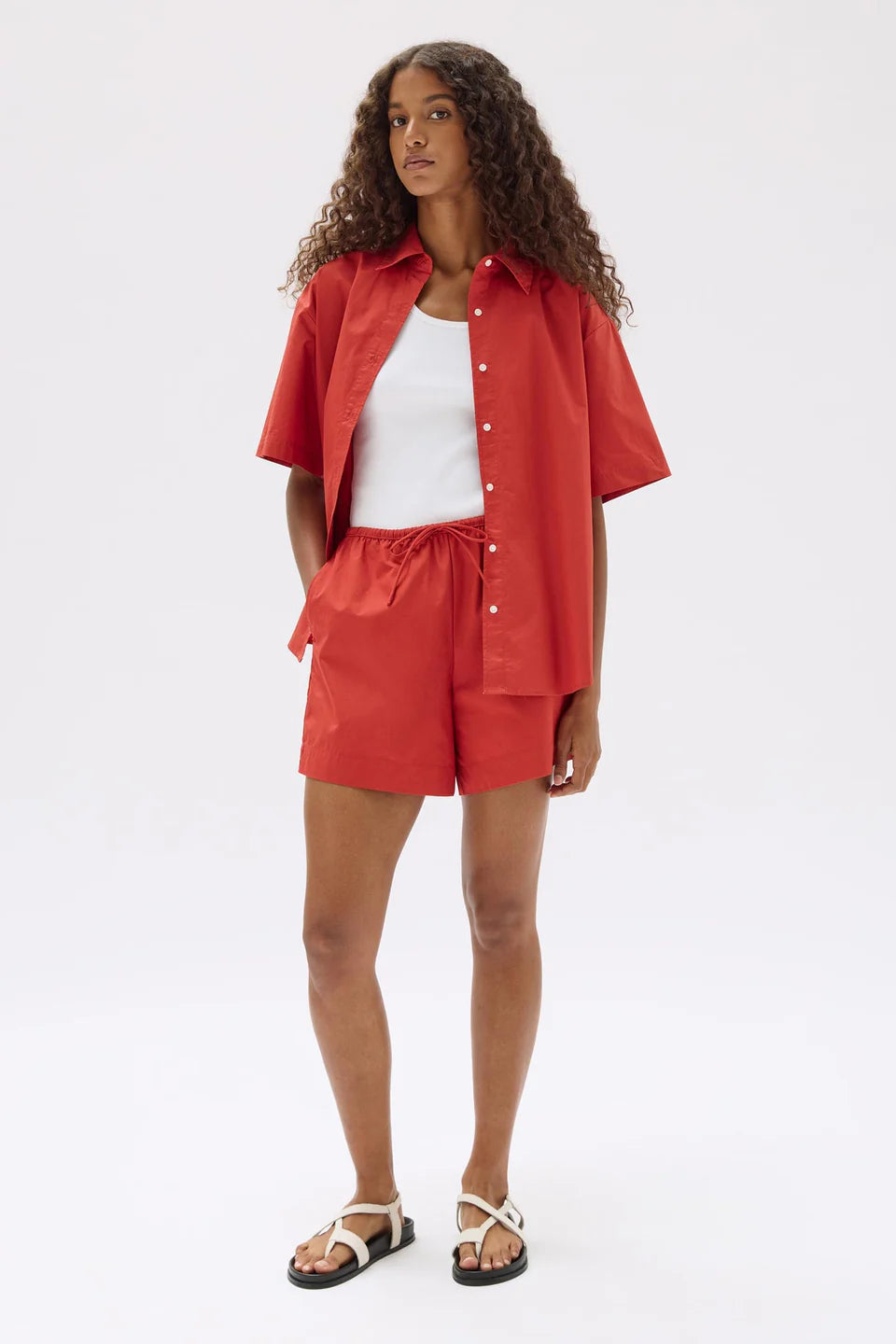 Philipa Poplin Short - Papaya
