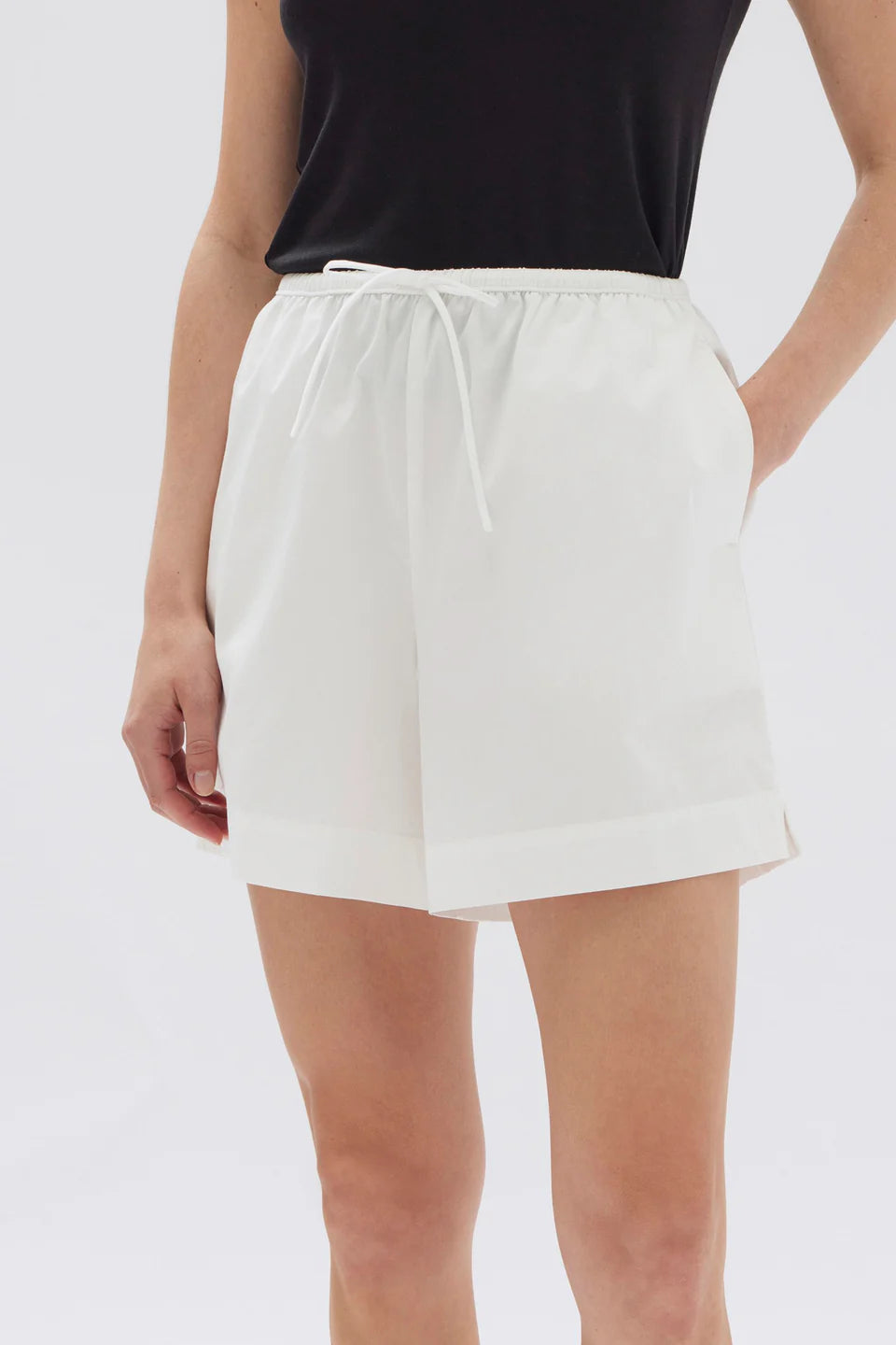 Philipa Poplin Short - White
