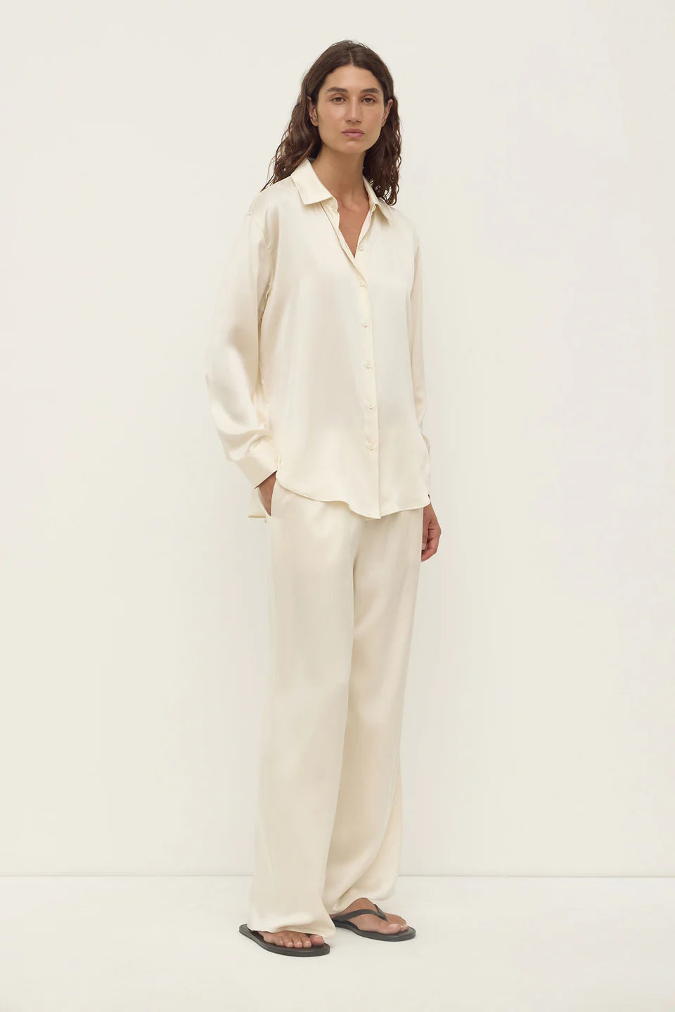 Pippa Silk Pant - Cream