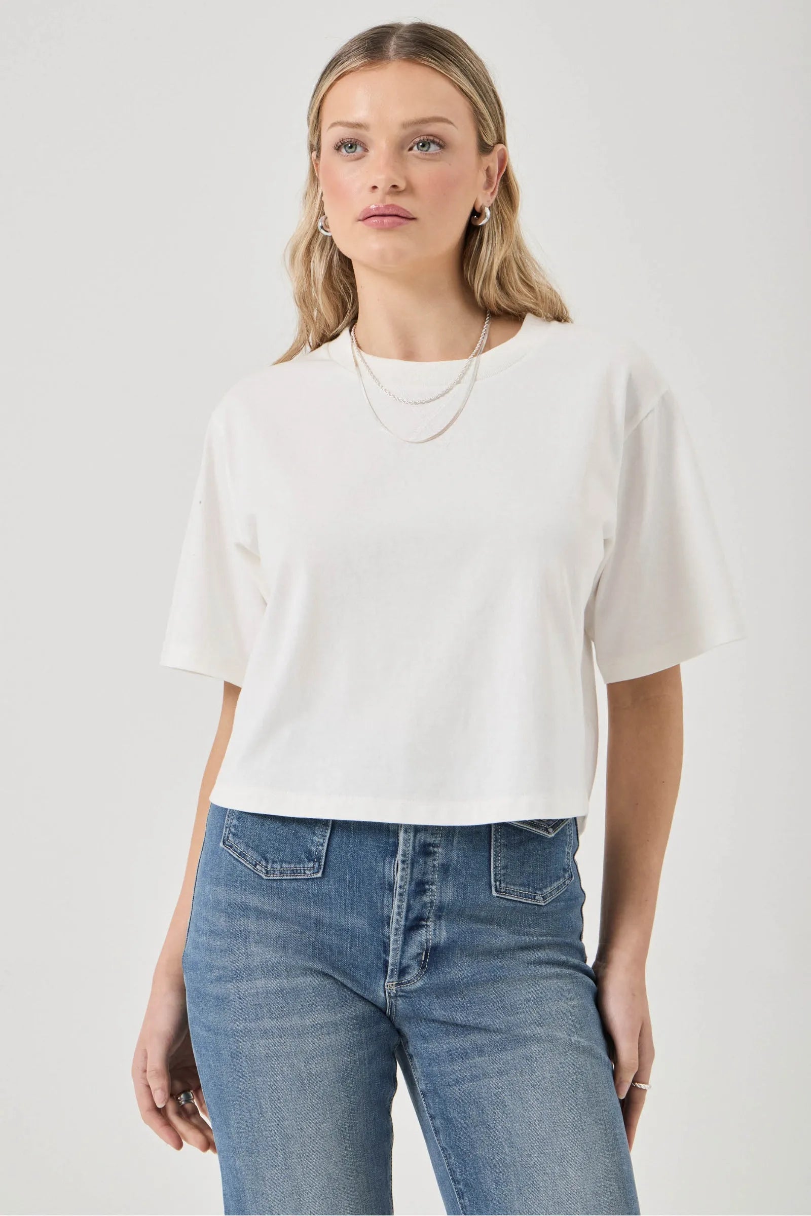 Resort Cropped Tee - Vintage White