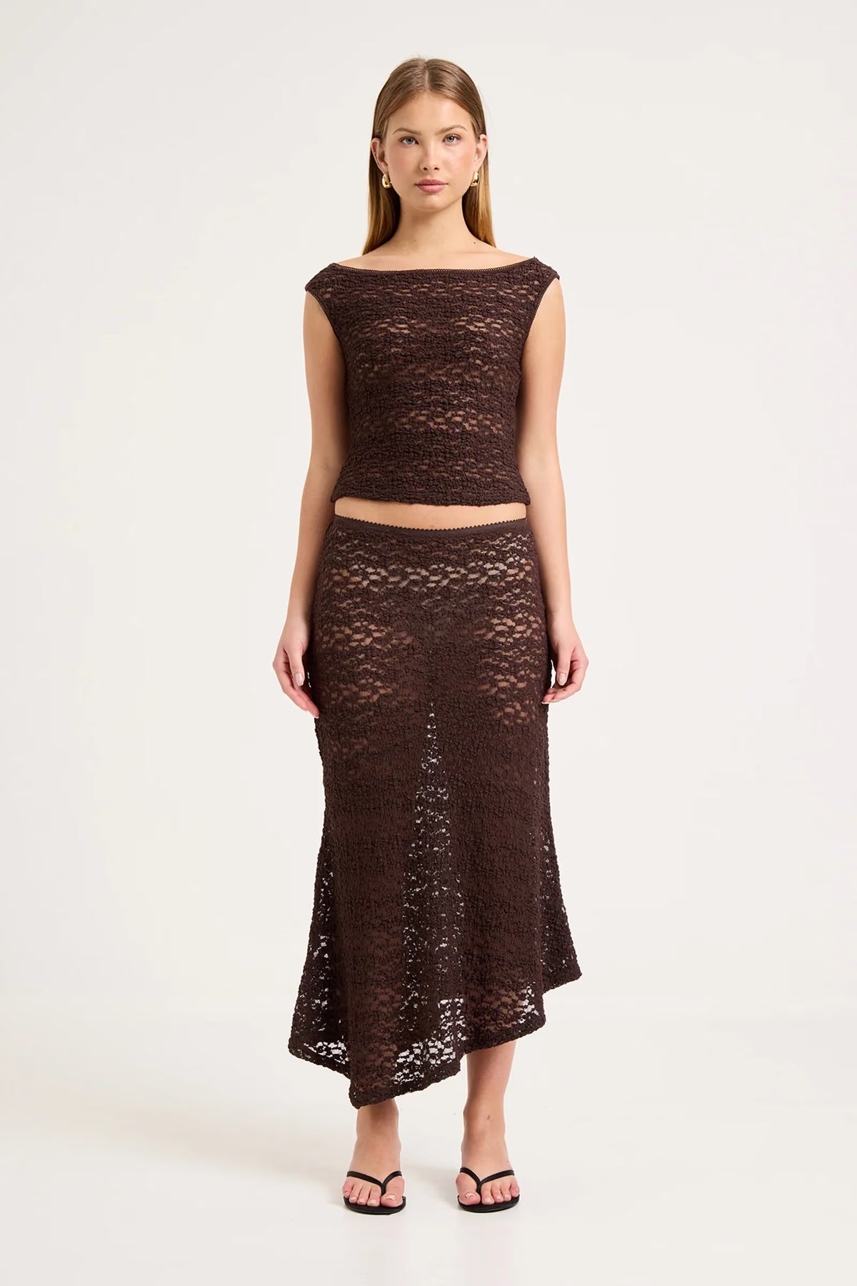 Rosalie Lace Skirt - Chocolate